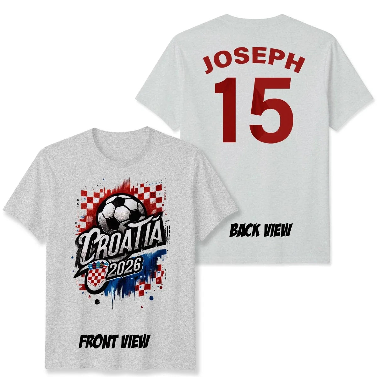 Croatia Personalized Unisex T Shirt Custom Name And Number Football Game Top Unisex T-shirt, Sweatshirt, Hoodie, Long Sleeve Tee - T-Shirt, Sweatshirt, Hoodie