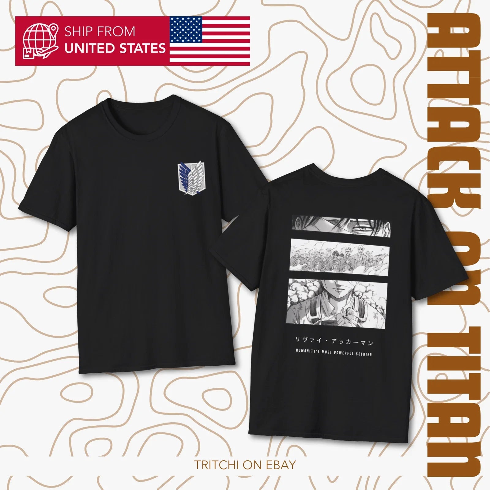 Levi Ackerman T Shirt Scout Regiment Leader Tee Anime Graphic Design Top Unisex T-shirt, Sweatshirt, Hoodie, Long Sleeve Tee - T-Shirt, Sweatshirt, Hoodie