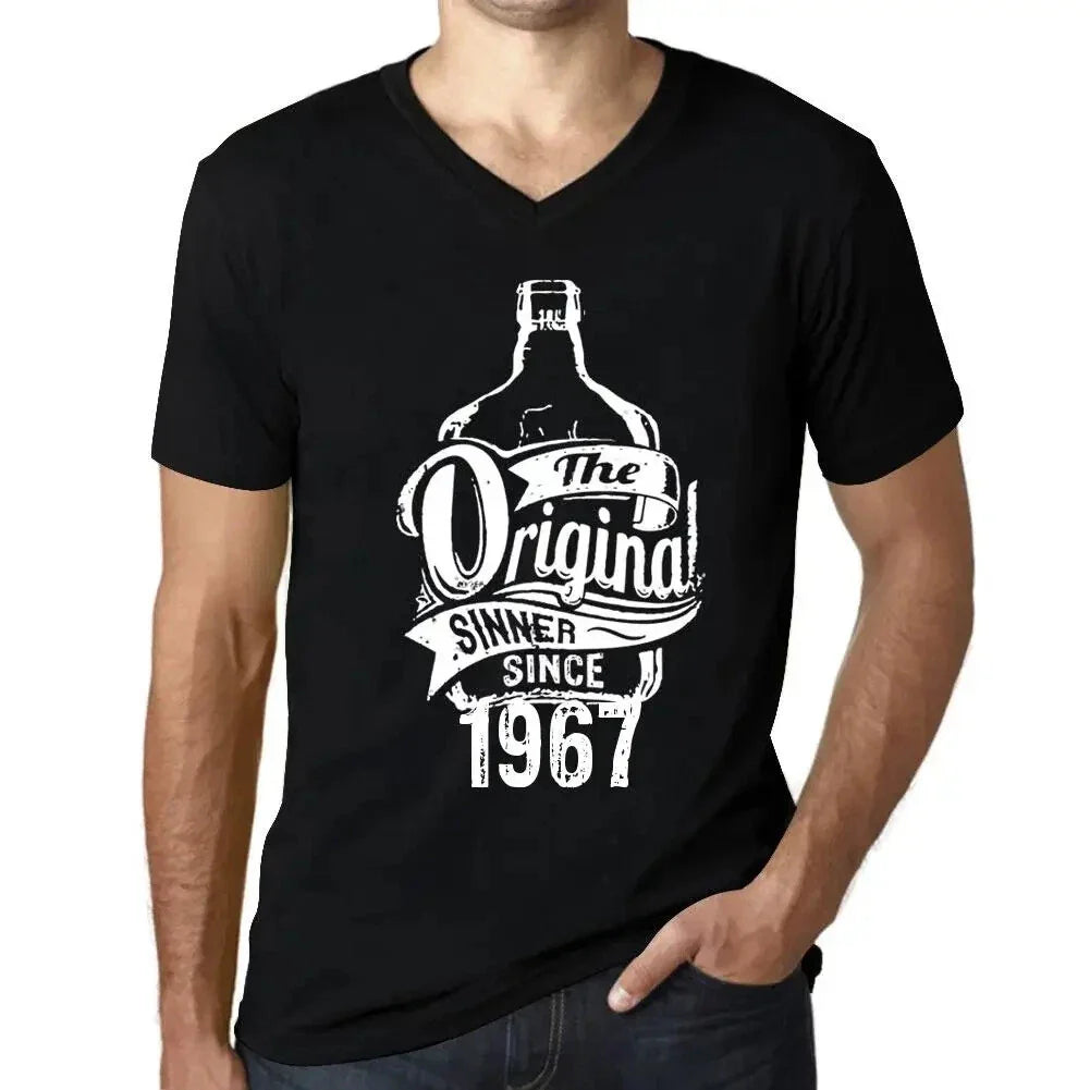 Men's Graphic T-Shirt V Neck The Original Sinner Since 1967 57th Birthday Unisex T-shirt, Sweatshirt, Hoodie, Long Sleeve Tee - T-Shirt, Sweatshirt, Hoodie