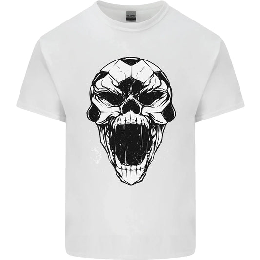 A Football Skull Soccer Footy Mens Cotton T-Shirt Tee Top Unisex T-shirt, Sweatshirt, Hoodie, Long Sleeve Tee - T-Shirt, Sweatshirt, Hoodie