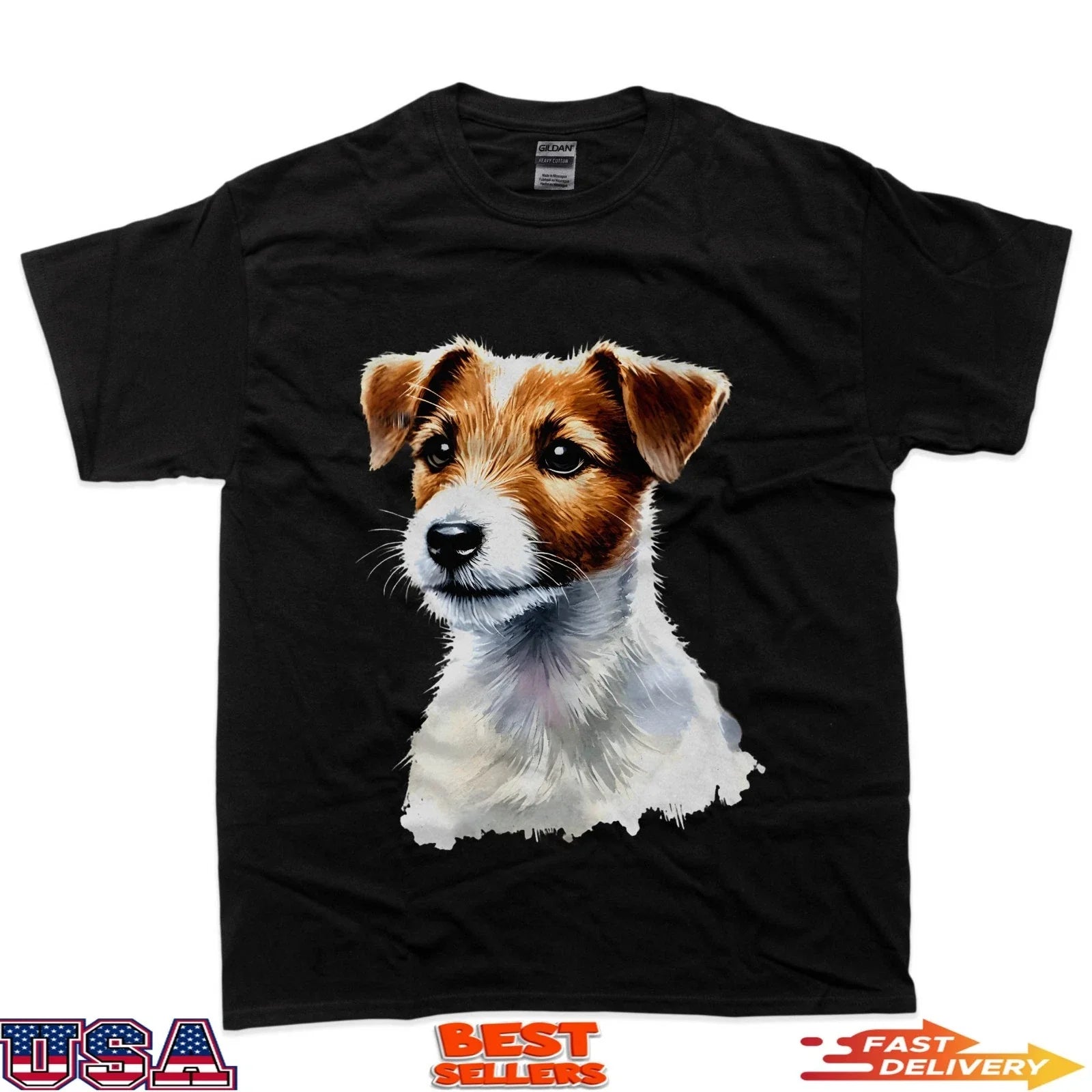 Jack Russell Terrier Dog Portrait Design T-Shirt Unisex T-shirt, Sweatshirt, Hoodie, Long Sleeve Tee - T-Shirt, Sweatshirt, Hoodie