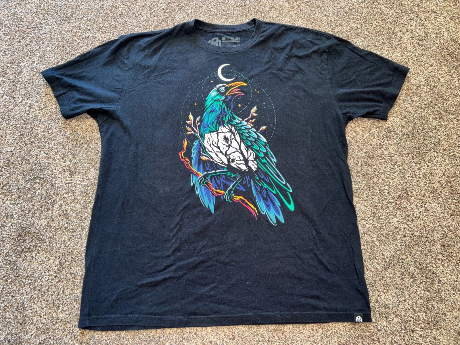 INTO THE AM Graphic T-Shirt Mens 2XL Raven Moon Night Sky Mens Streetwear Tee Unisex T-shirt, Sweatshirt, Hoodie, Long Sleeve Tee - T-Shirt, Sweatshirt, Hoodie