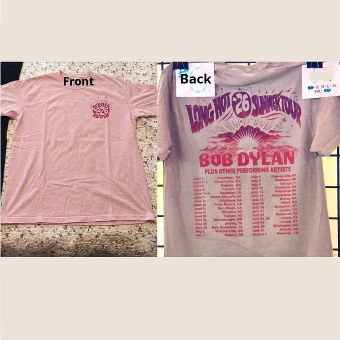 Bob Dylan Long Hot Summer Tour 2026 T-Shirt Reprint Unisex T-shirt, Sweatshirt, Hoodie, Long Sleeve Tee - T-Shirt, Sweatshirt, Hoodie