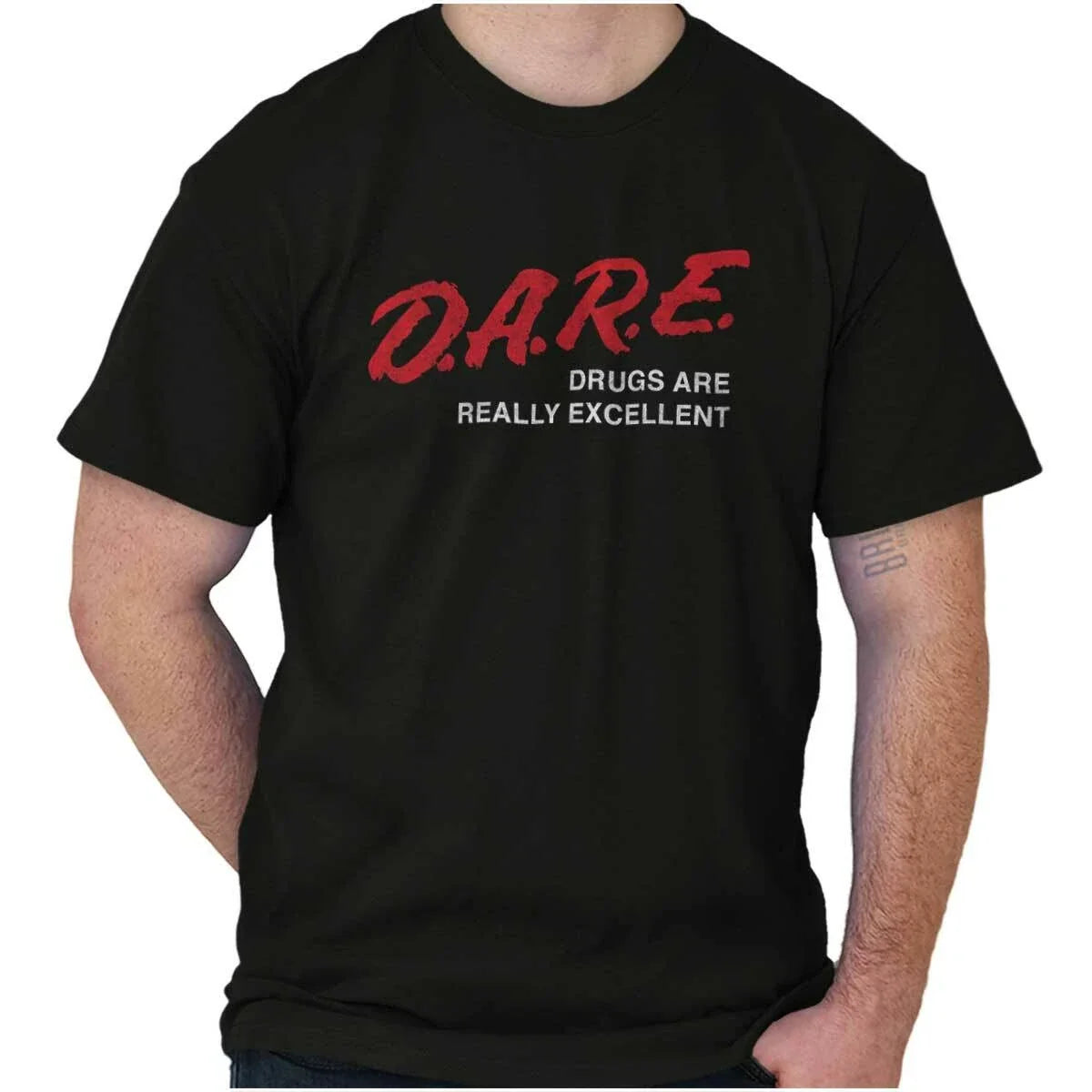 Funny Marijuana Dare Drugs Are Excellent Womens or Mens Crewneck T Shirt Tee Unisex T-shirt, Sweatshirt, Hoodie, Long Sleeve Tee - T-Shirt, Sweatshirt, Hoodie