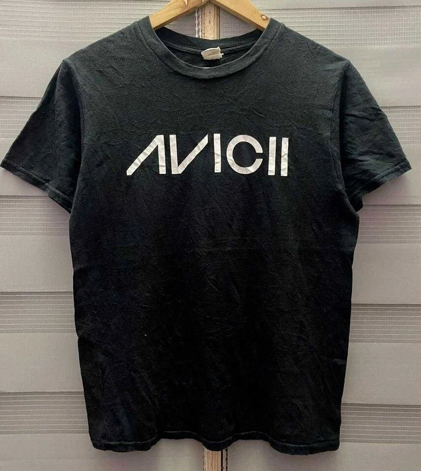 Vintage Avicii Logo T-Shirt Classic Black Cotton Collection Music Lover Tee Unisex T-shirt, Sweatshirt, Hoodie, Long Sleeve Tee - T-Shirt, Sweatshirt, Hoodie