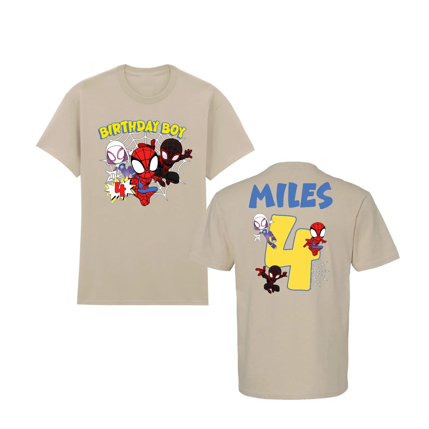 Custom Spidey Birthday Boy T-Shirt, Superhero Boy Shirt, Spiderman Party Tee Unisex T-shirt, Sweatshirt, Hoodie, Long Sleeve Tee - T-Shirt, Sweatshirt, Hoodie