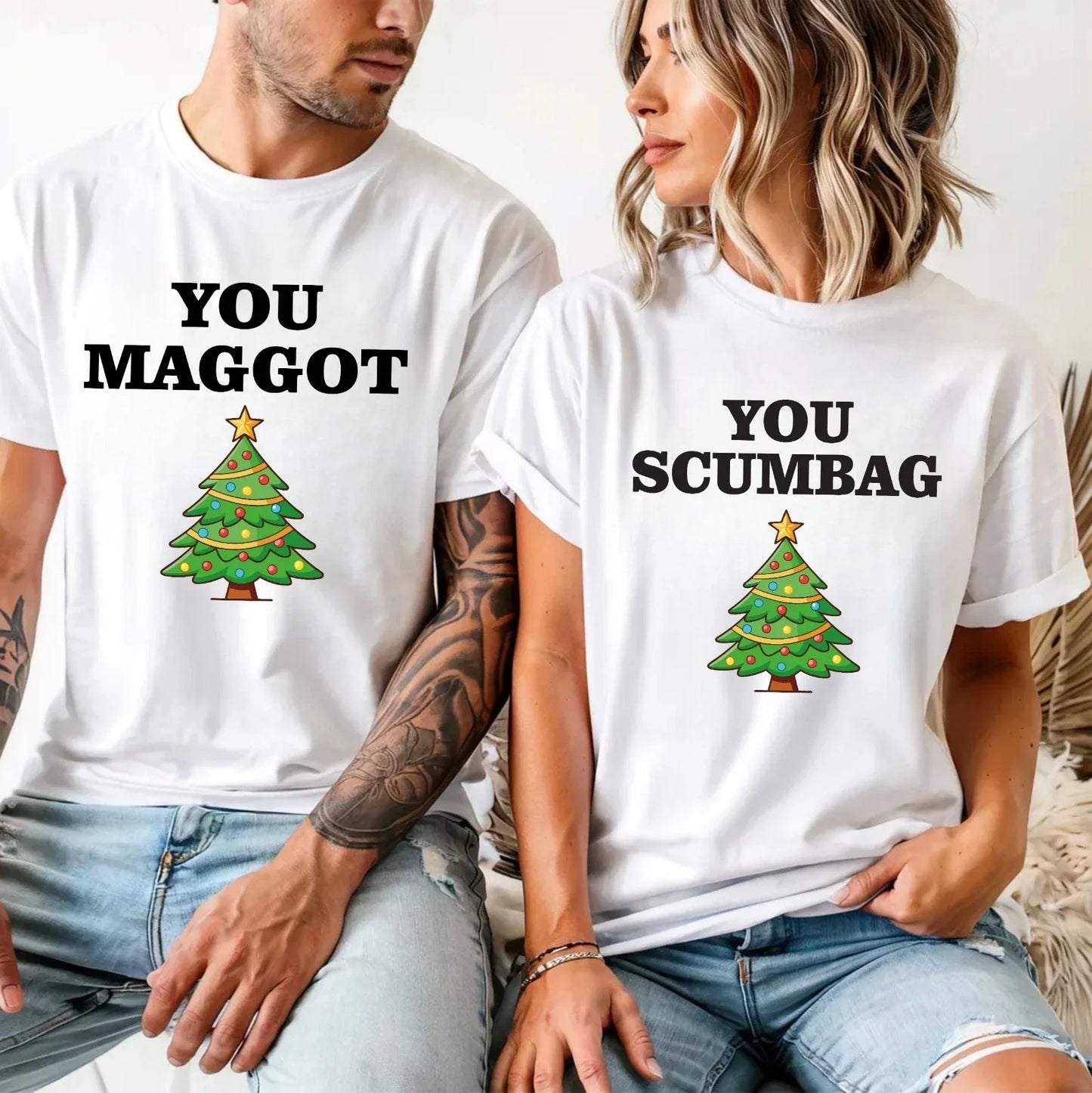 You Maggot Your Scumbag Christmas T-Shirt - Xmas Couple Holiday Party  Tee Top Unisex T-shirt, Sweatshirt, Hoodie, Long Sleeve Tee - T-Shirt, Sweatshirt, Hoodie