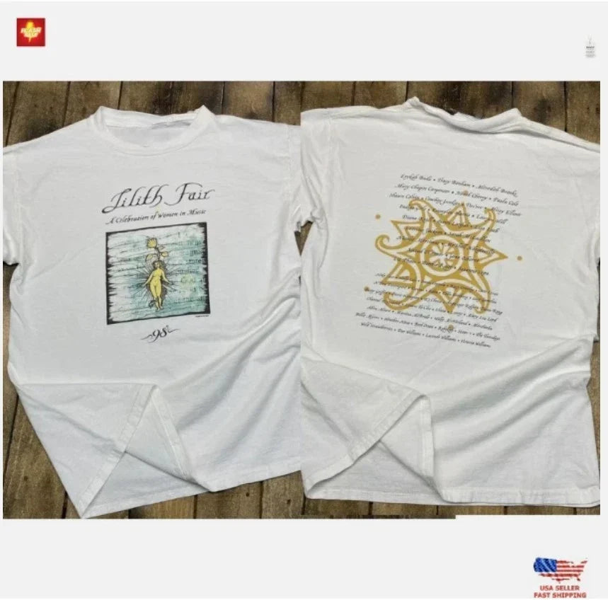 Vintage 90s 1998 Lilith Fair Shirt Double Sided Gift Fan T-Shirt Unisex T-shirt, Sweatshirt, Hoodie, Long Sleeve Tee - T-Shirt, Sweatshirt, Hoodie