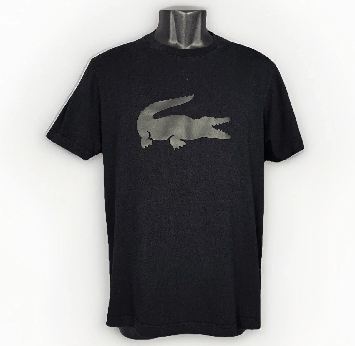 Lacoste Black Latex Applique Tonal Crocodile Logo Medium Crew Short Sleeve Shirt Unisex T-shirt, Sweatshirt, Hoodie, Long Sleeve Tee - T-Shirt, Sweatshirt, Hoodie