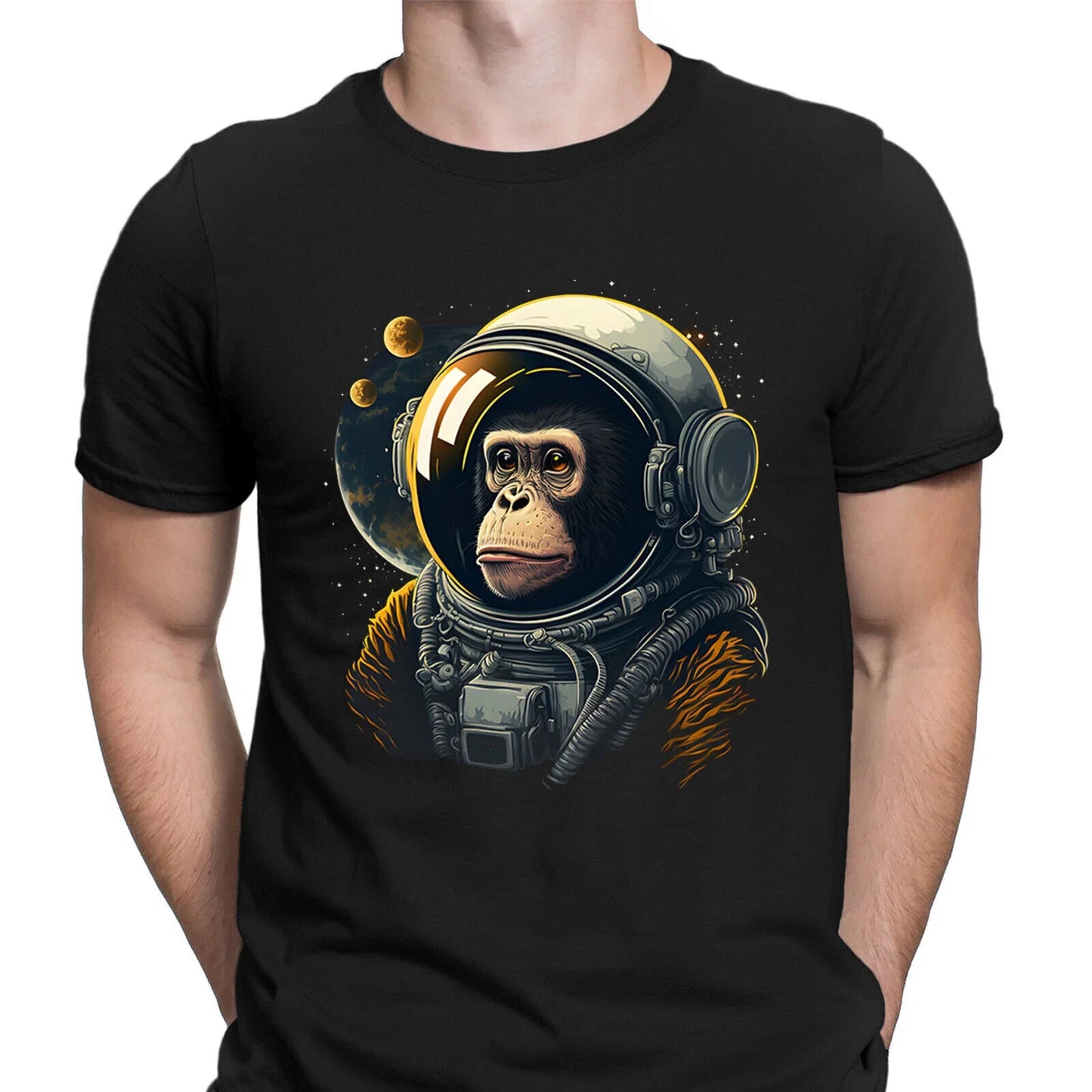 Monkey Astronaut Cool Animal Funny Ideal Gift Retro Mens T-Shirts Tee Top #6NE Unisex T-shirt, Sweatshirt, Hoodie, Long Sleeve Tee - T-Shirt, Sweatshirt, Hoodie