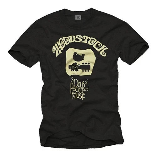 Vintage Music Men's T-Shirt with Woodstock Guitar - Men's Hippie Band Shirt Unisex T-shirt, Sweatshirt, Hoodie, Long Sleeve Tee - T-Shirt, Sweatshirt, Hoodie