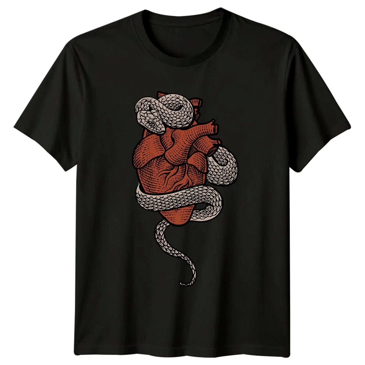 Snake Around Heart Reptile Animals Mens T-Shirt Ladies Tee Graphic Unisex T-shirt, Sweatshirt, Hoodie, Long Sleeve Tee - T-Shirt, Sweatshirt, Hoodie