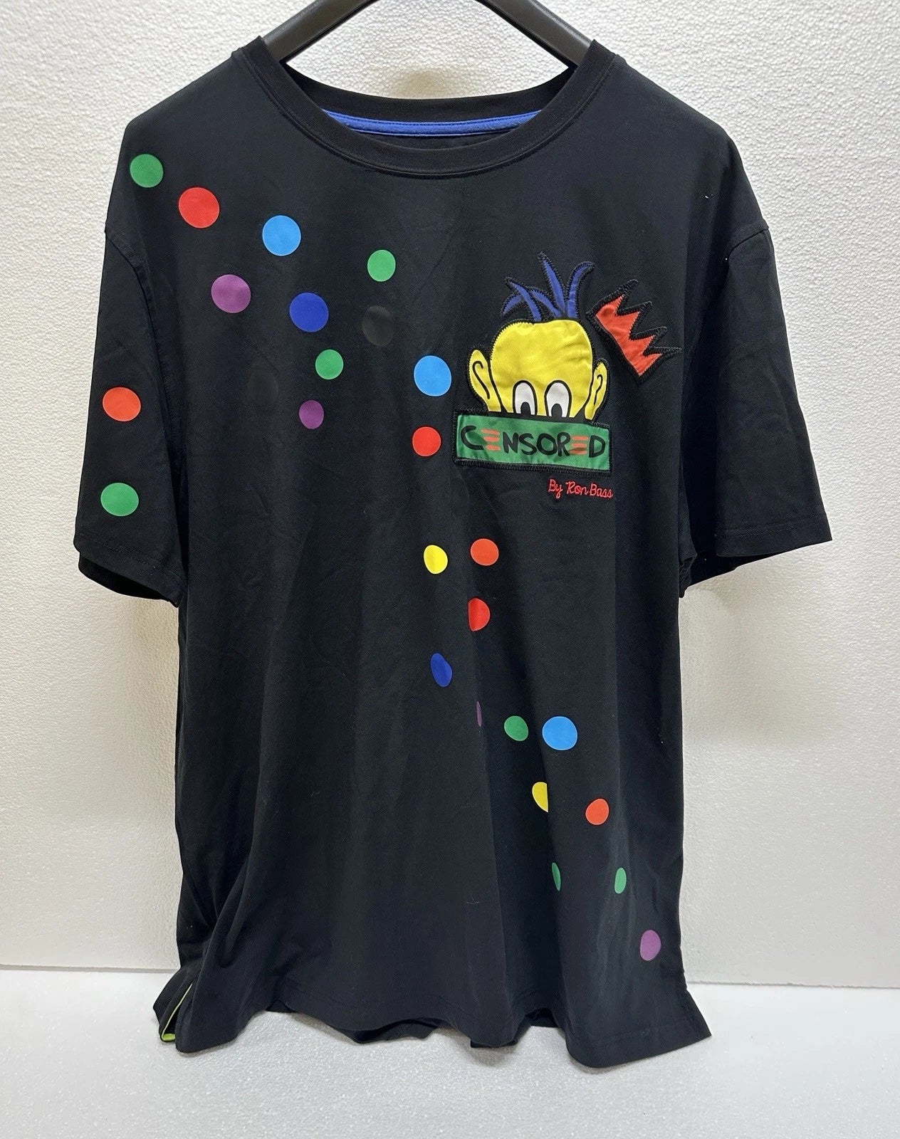Ron Bass CENSORED Graphic Tee Polka Dot Black T-Shirt Size 3XL - Excellent Cond Unisex T-shirt, Sweatshirt, Hoodie, Long Sleeve Tee - T-Shirt, Sweatshirt, Hoodie