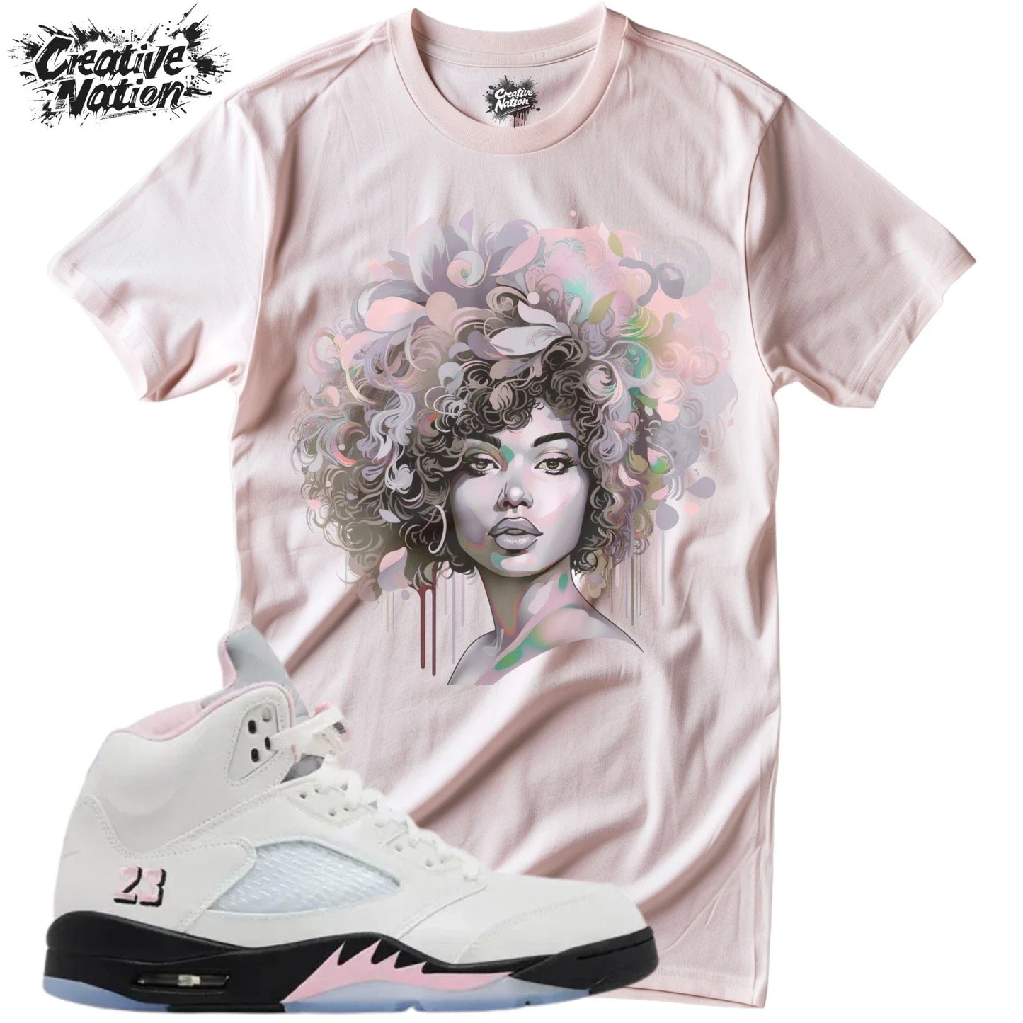 Shirt To Match 5 Medium Soft Pink Unisex Tee Sneaker Shirt Afro Shirt Unisex T-shirt, Sweatshirt, Hoodie, Long Sleeve Tee - T-Shirt, Sweatshirt, Hoodie