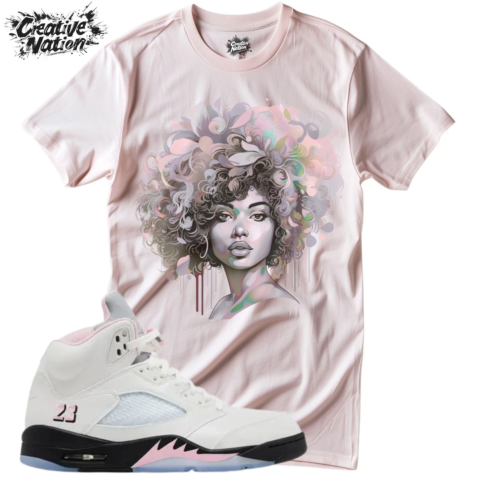 Shirt To Match 5 Medium Soft Pink Unisex Tee Sneaker Shirt Afro Shirt Unisex T-shirt, Sweatshirt, Hoodie, Long Sleeve Tee - T-Shirt, Sweatshirt, Hoodie