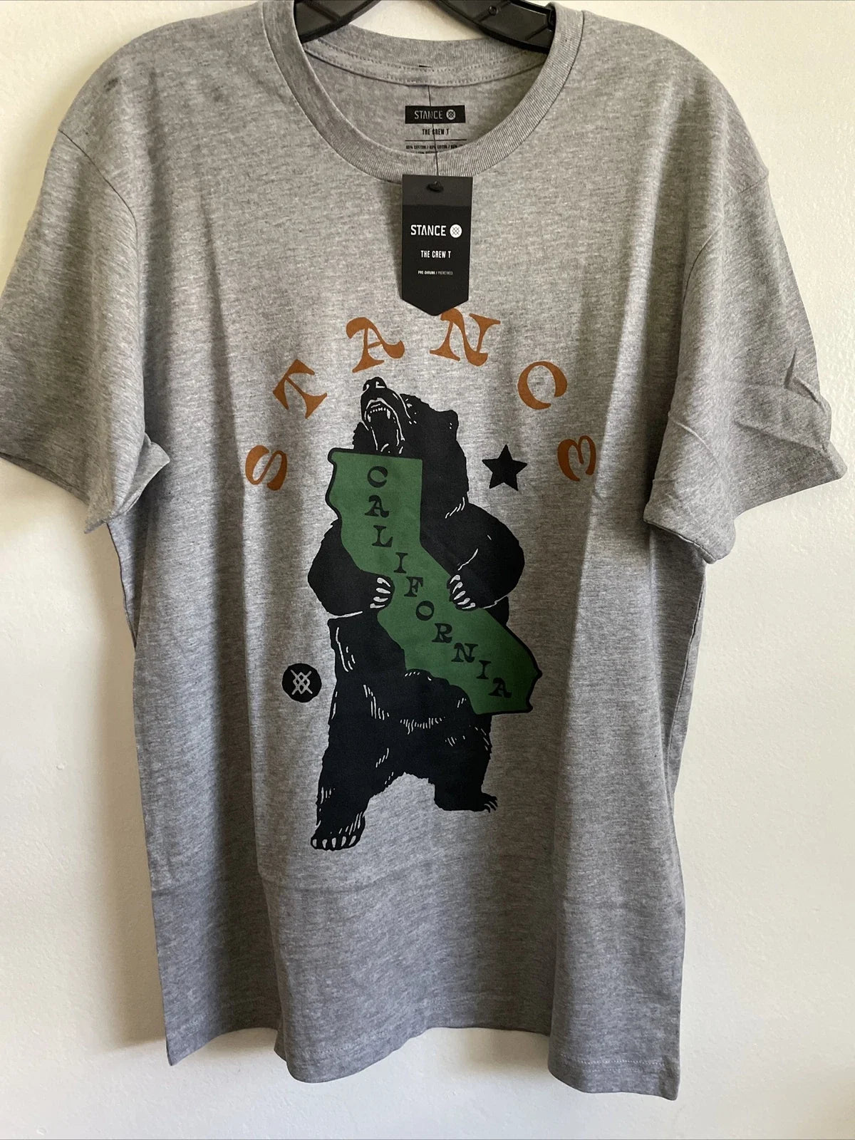 New Stance Designer Mens Graphic Street Style California Tee Shirt Size M Gray Unisex T-shirt, Sweatshirt, Hoodie, Long Sleeve Tee - T-Shirt, Sweatshirt, Hoodie