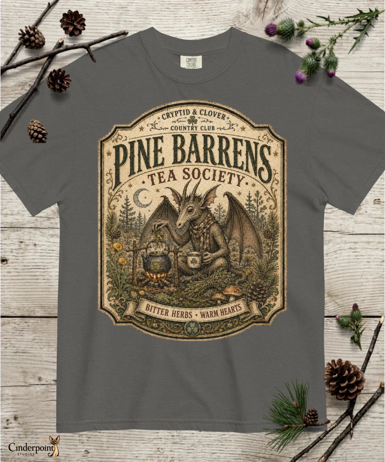 Jersey Devil Premium Comfort Colors T-Shirt Pine Barrens Cryptid Club Tee S-4XL Unisex T-shirt, Sweatshirt, Hoodie, Long Sleeve Tee - T-Shirt, Sweatshirt, Hoodie