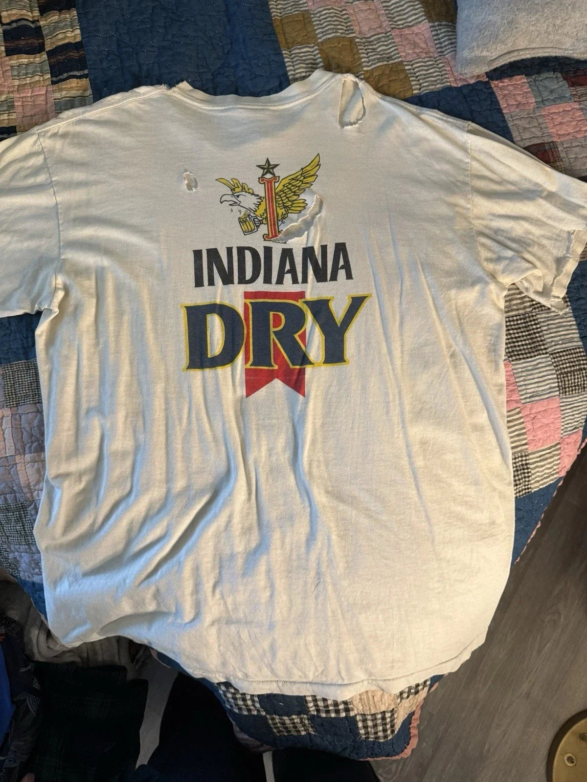 Distressed Vintage Indiana Dry Logo Beer Size XL - Adult & Kids T-Shirts, Sweatshirts & Hoodies apparel design preview 1