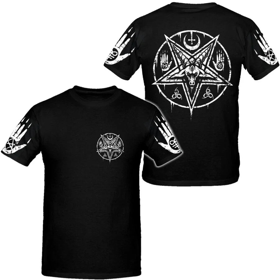 Occult Pentagram Baphomet - II T-Shirt, Satan, Satanic, Venom, Devil, Gothic Unisex T-shirt, Sweatshirt, Hoodie, Long Sleeve Tee - T-Shirt, Sweatshirt, Hoodie