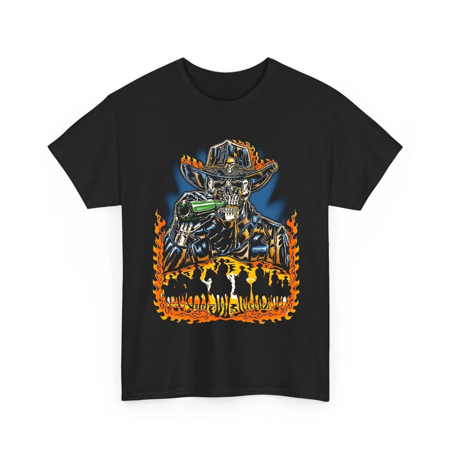 Skeleton Cowboy Drinking Western Grunge Retro Graphic Men's T-Shirt Unisex T-shirt, Sweatshirt, Hoodie, Long Sleeve Tee - T-Shirt, Sweatshirt, Hoodie