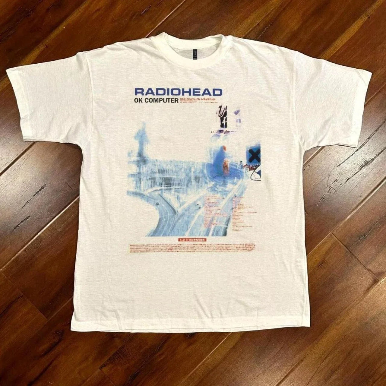 White Radiohead OK Computer Promo Shirt Vintage Indie Rock Band Tee S-5XL Unisex T-shirt, Sweatshirt, Hoodie, Long Sleeve Tee - T-Shirt, Sweatshirt, Hoodie