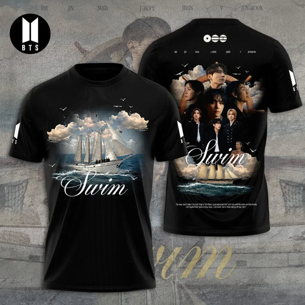 BTS Arirang SWIM 2026 AOP T-Shirt Unisex T-shirt, Sweatshirt, Hoodie, Long Sleeve Tee - T-Shirt, Sweatshirt, Hoodie
