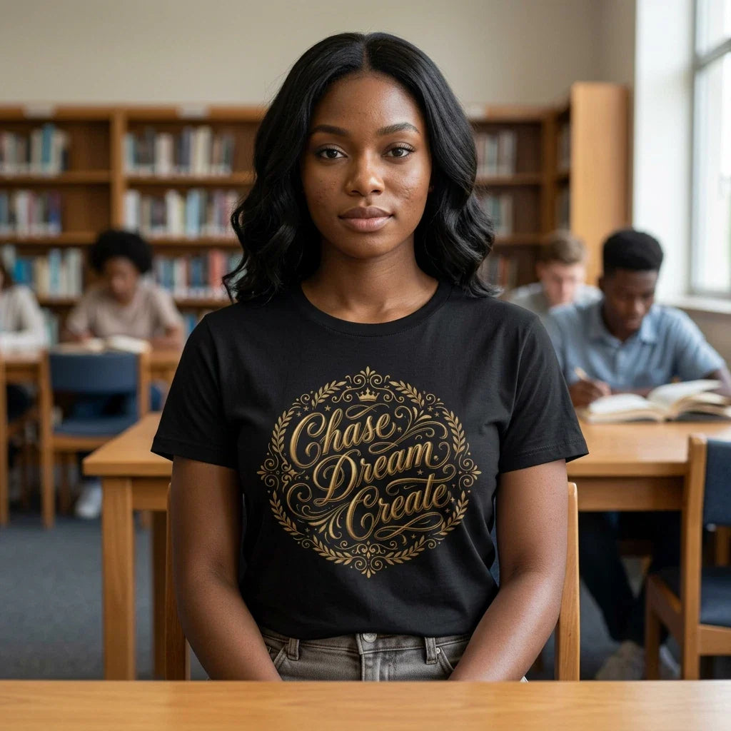Chase Dreams Create T-Shirt | Inspirational Typography Quote Unisex T-shirt, Sweatshirt, Hoodie, Long Sleeve Tee - T-Shirt, Sweatshirt, Hoodie