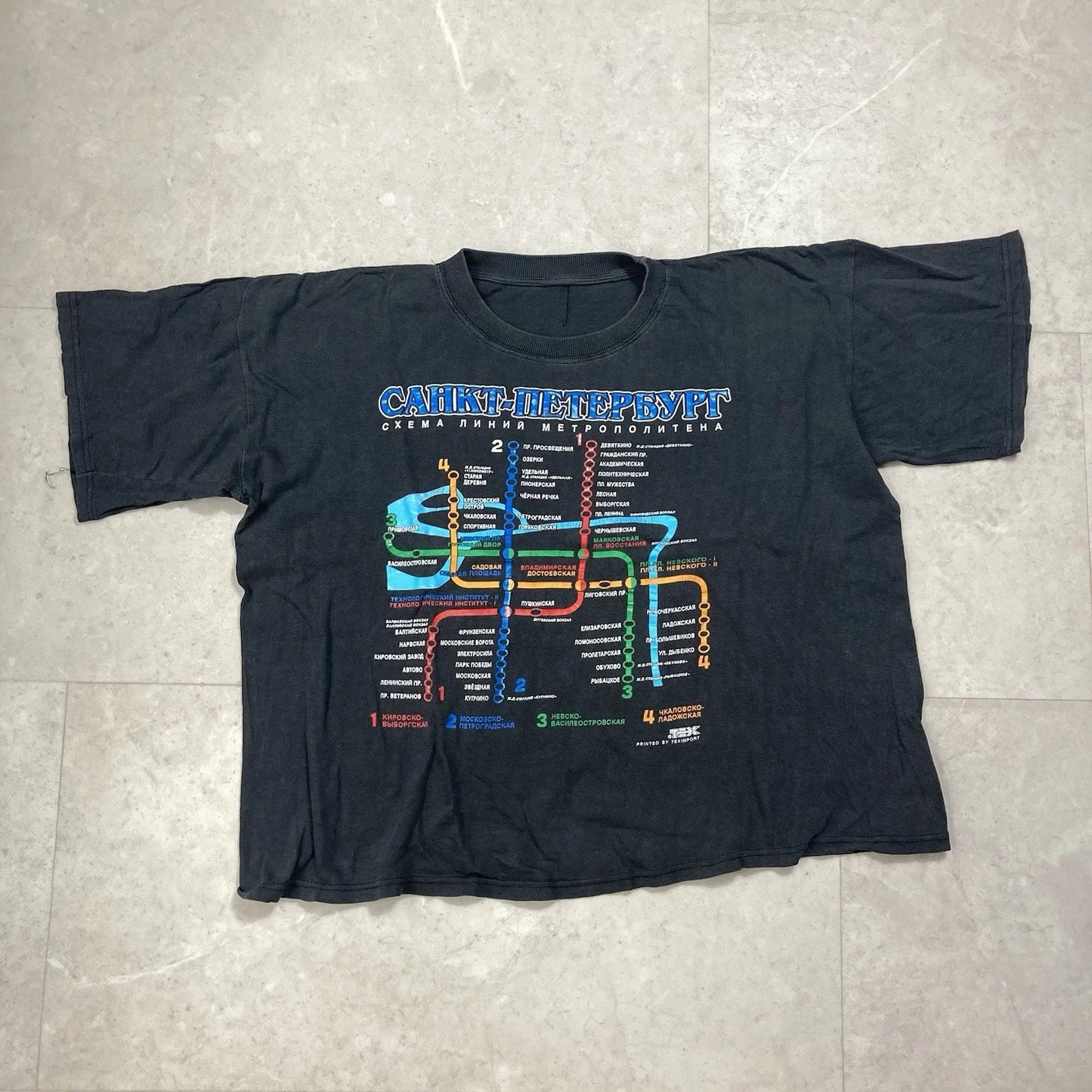 vintage st petersburg russia metropolitan subway boxy faded tee small medium Unisex T-shirt, Sweatshirt, Hoodie, Long Sleeve Tee - T-Shirt, Sweatshirt, Hoodie