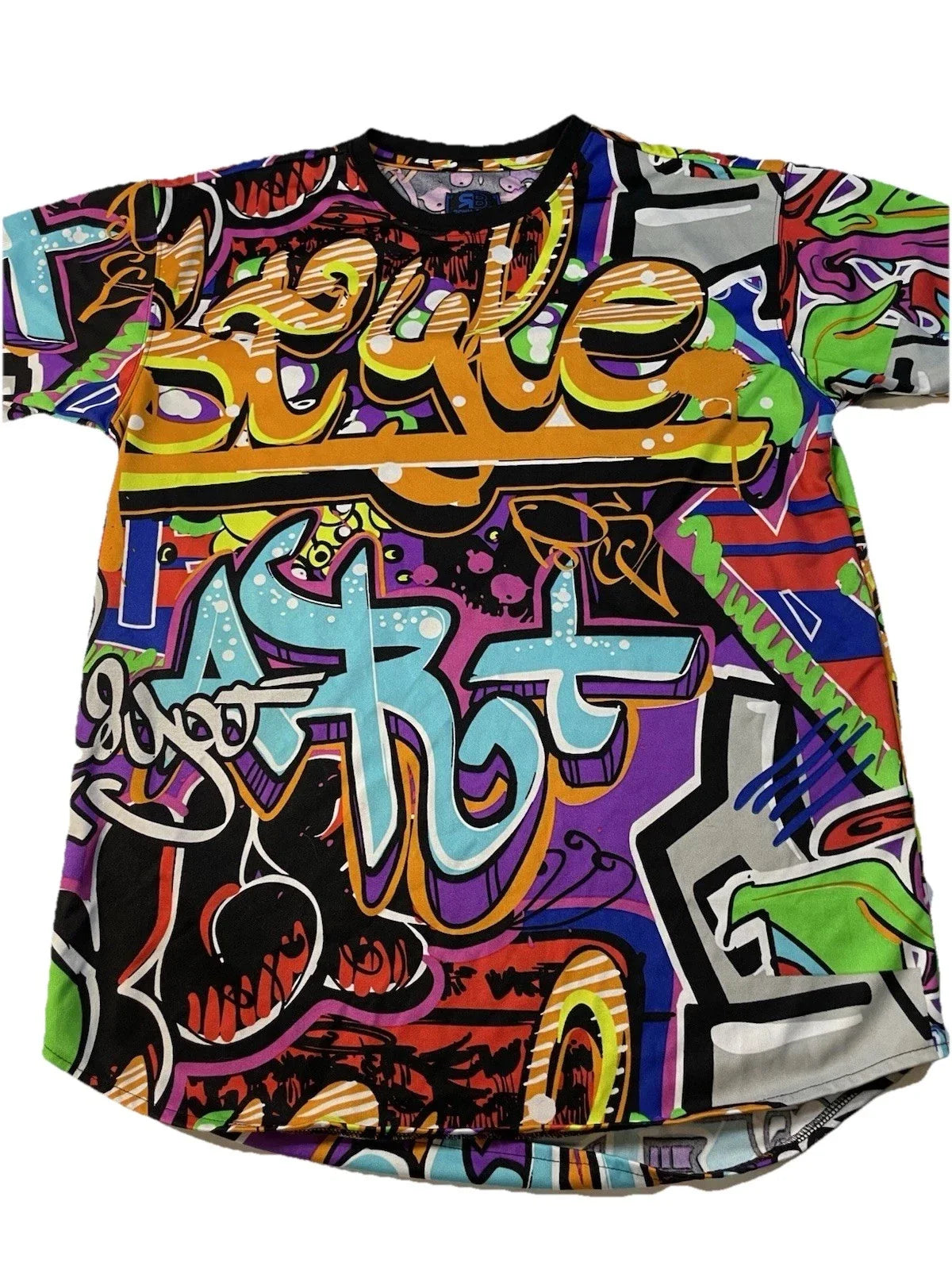 Royal Blue Label Hip Hop Graffiti Shirt Colorful Print Urban Street Art Size Med Unisex T-shirt, Sweatshirt, Hoodie, Long Sleeve Tee - T-Shirt, Sweatshirt, Hoodie