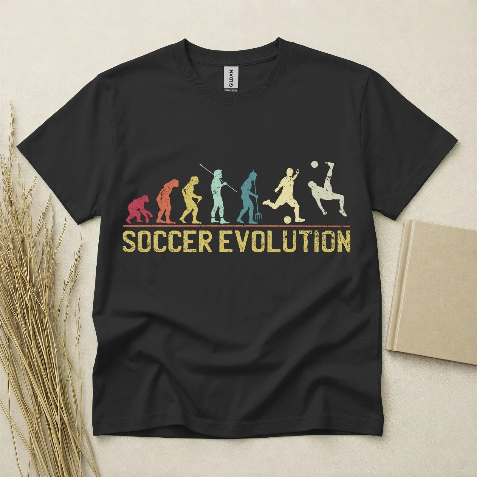 Soccer Evolution T Shirt Funny Football Gift Retro Sports Tee Gildan Cotton Top Unisex T-shirt, Sweatshirt, Hoodie, Long Sleeve Tee - T-Shirt, Sweatshirt, Hoodie