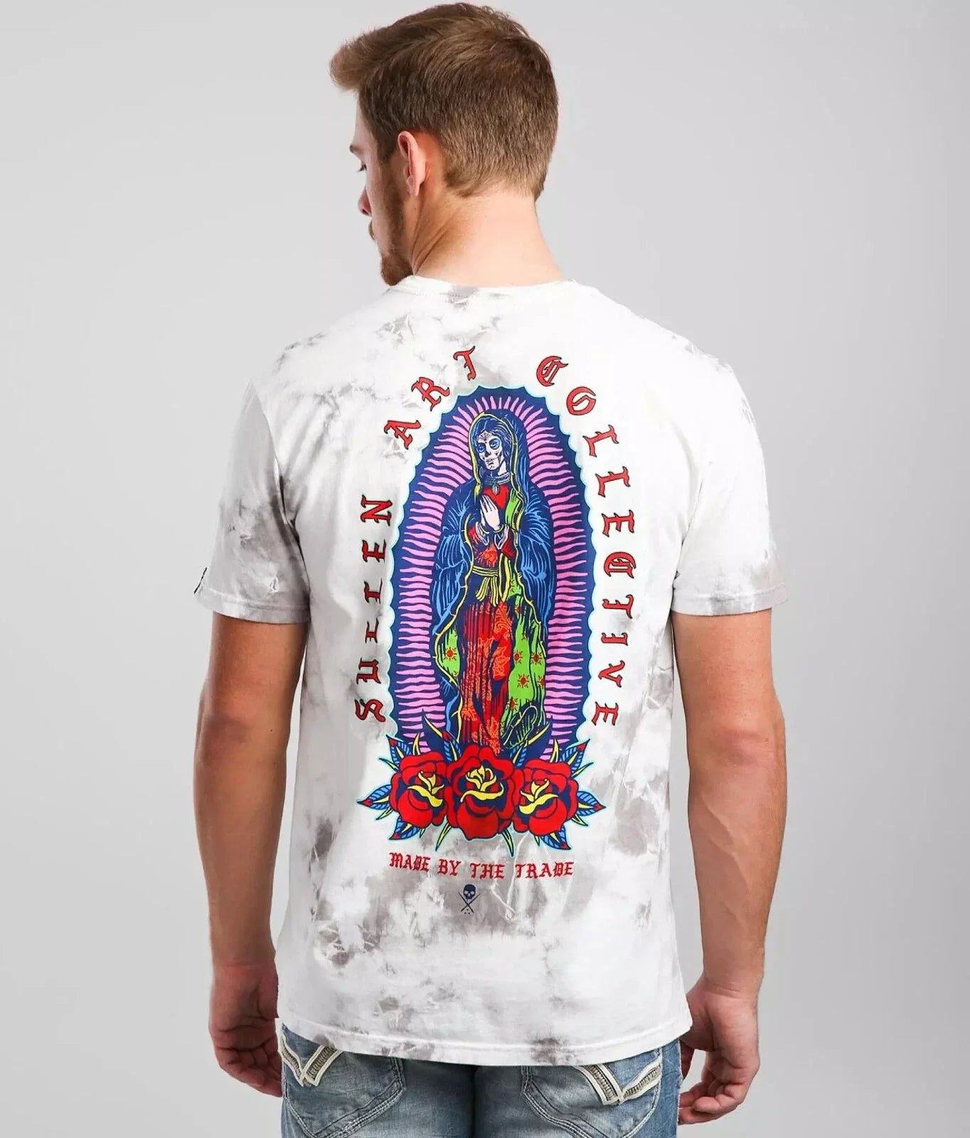 Men's Sullen Art Virgin White Light Grey Crystal Tattoo Tie Dye T-Shirt M-XXL Unisex T-shirt, Sweatshirt, Hoodie, Long Sleeve Tee - T-Shirt, Sweatshirt, Hoodie