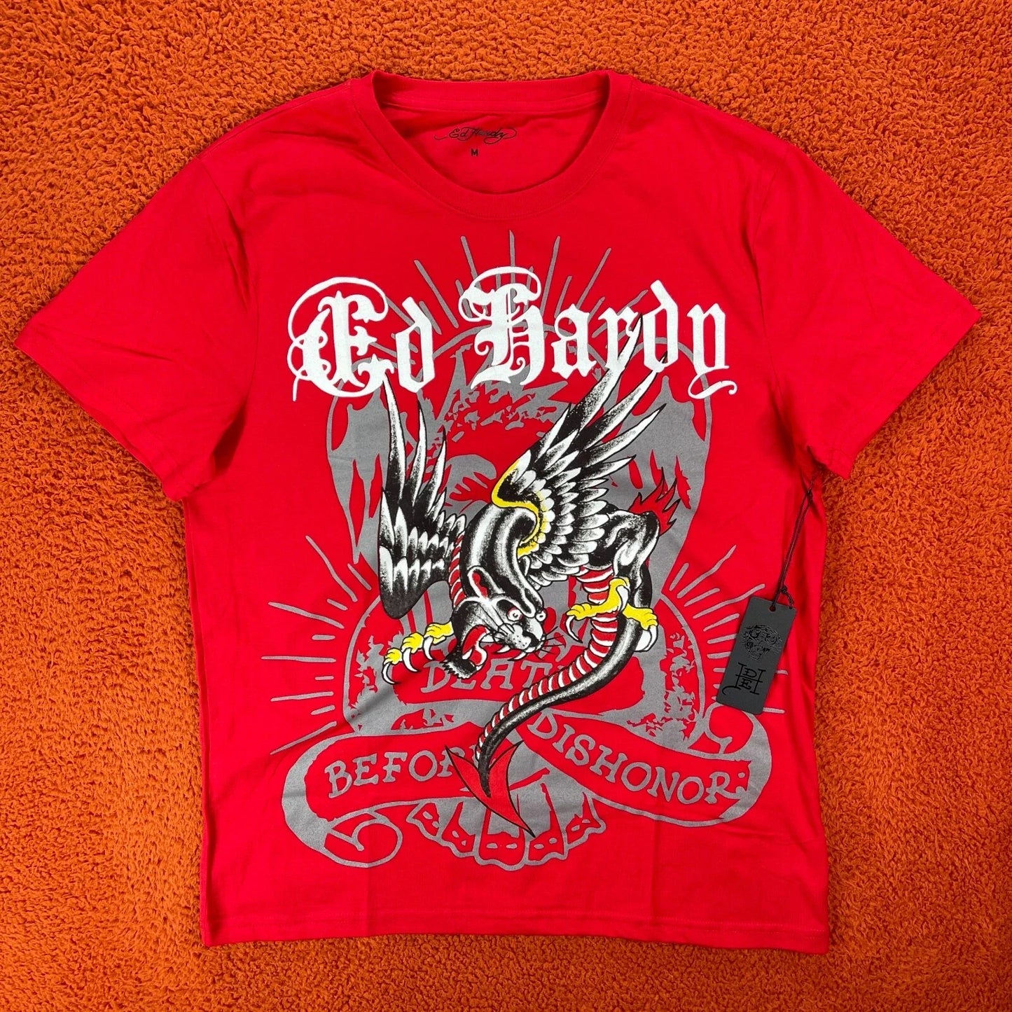 ED HARDY Designs T-Shirt Men's MEDIUM Graphic Tattoo Red Flying Panther Y2K Unisex T-shirt, Sweatshirt, Hoodie, Long Sleeve Tee - T-Shirt, Sweatshirt, Hoodie