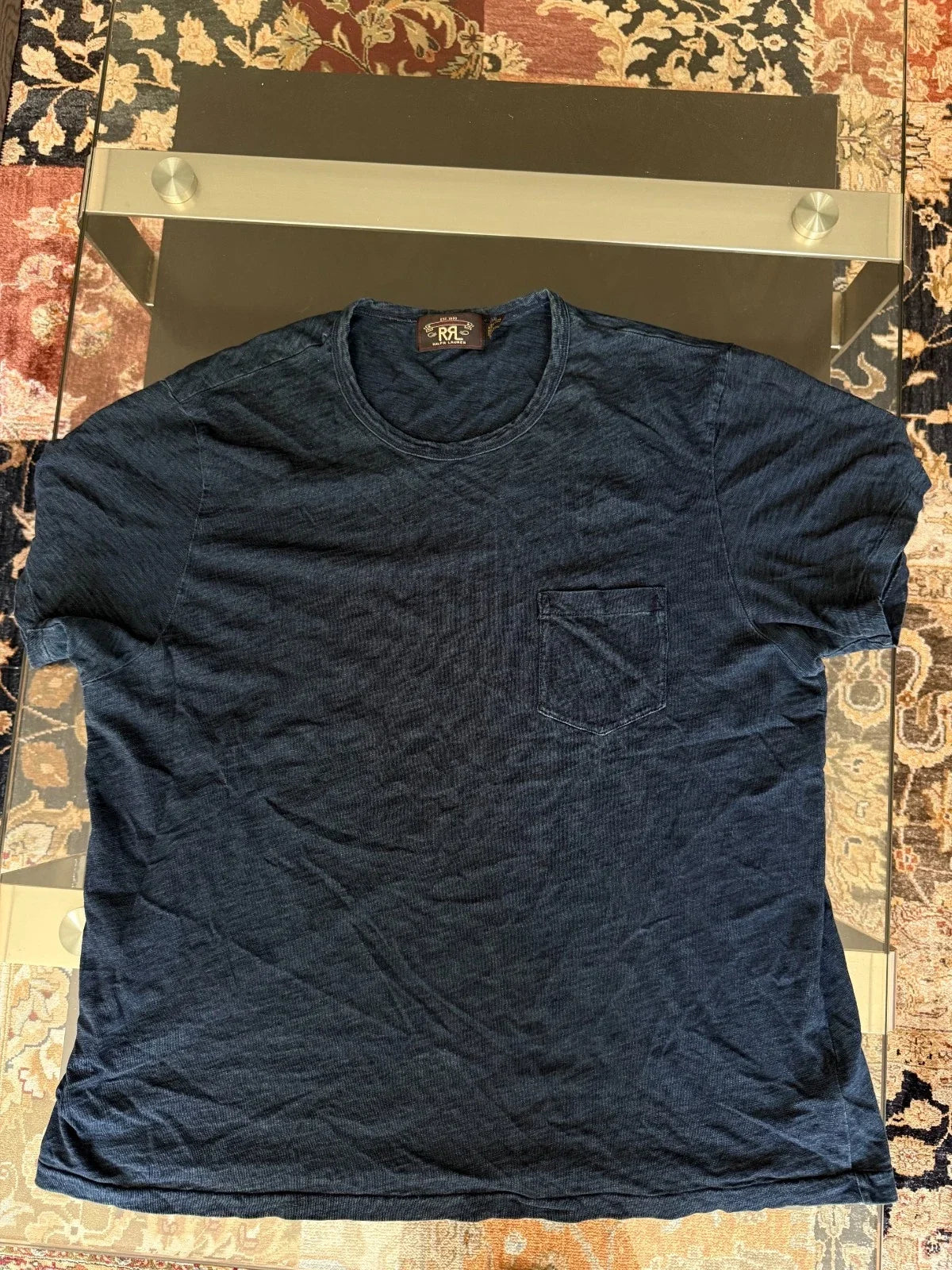 Ralph Lauren RRL Blue Indigo Jersey Pocket 2XL T-Shirt Unisex T-shirt, Sweatshirt, Hoodie, Long Sleeve Tee - T-Shirt, Sweatshirt, Hoodie