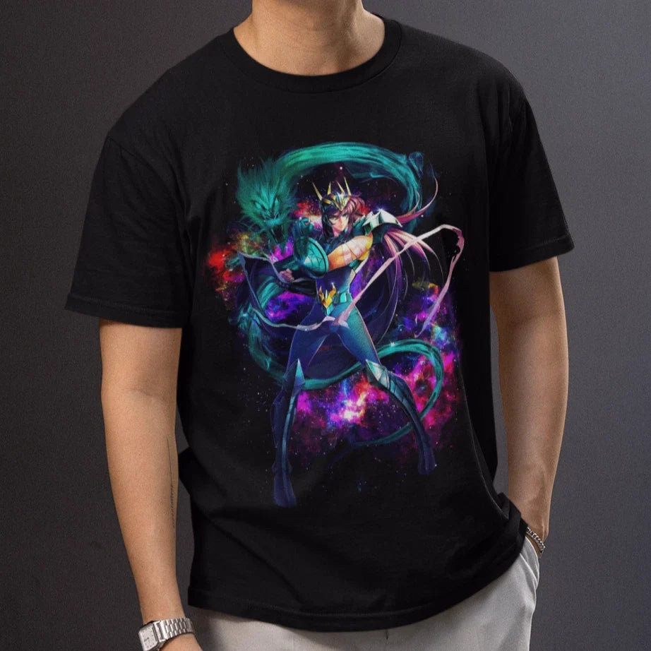 Shiryu Saint Seiya Anime T-Shirt Knights of the Zodiac Galaxy Graphic Tee Black Unisex T-shirt, Sweatshirt, Hoodie, Long Sleeve Tee - T-Shirt, Sweatshirt, Hoodie