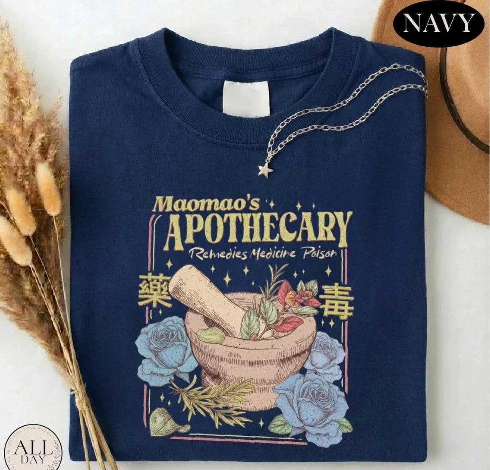 Mao Maos Apothecary Shirt, Kawaii Anime Potion Graphic Tee, Comfort Colors Anim Unisex T-shirt, Sweatshirt, Hoodie, Long Sleeve Tee - T-Shirt, Sweatshirt, Hoodie