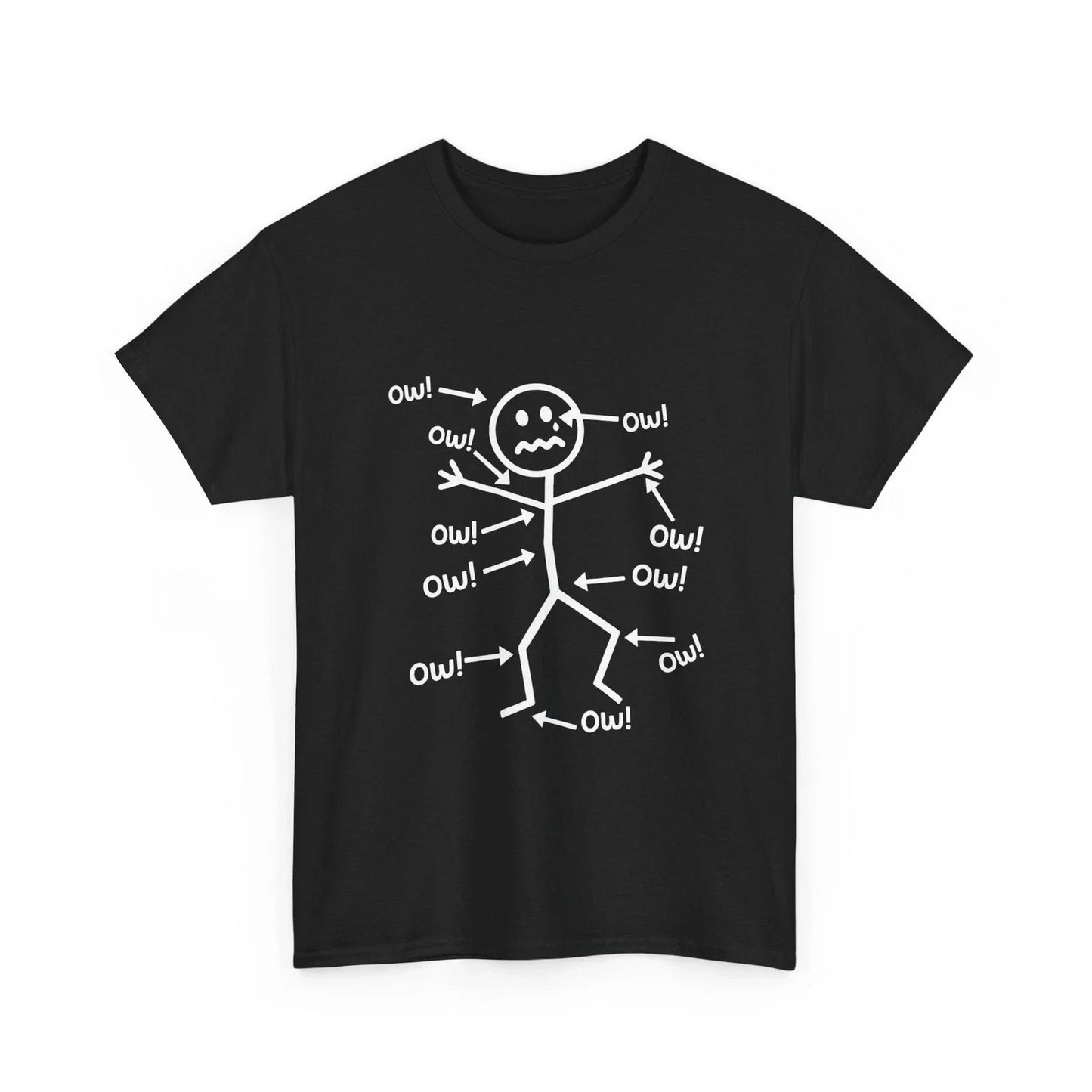 Ow Ow Ow Ow Saying Body Pain T-Shirt, Funny Character Humor Sarcastic Shirt Unisex T-shirt, Sweatshirt, Hoodie, Long Sleeve Tee - T-Shirt, Sweatshirt, Hoodie