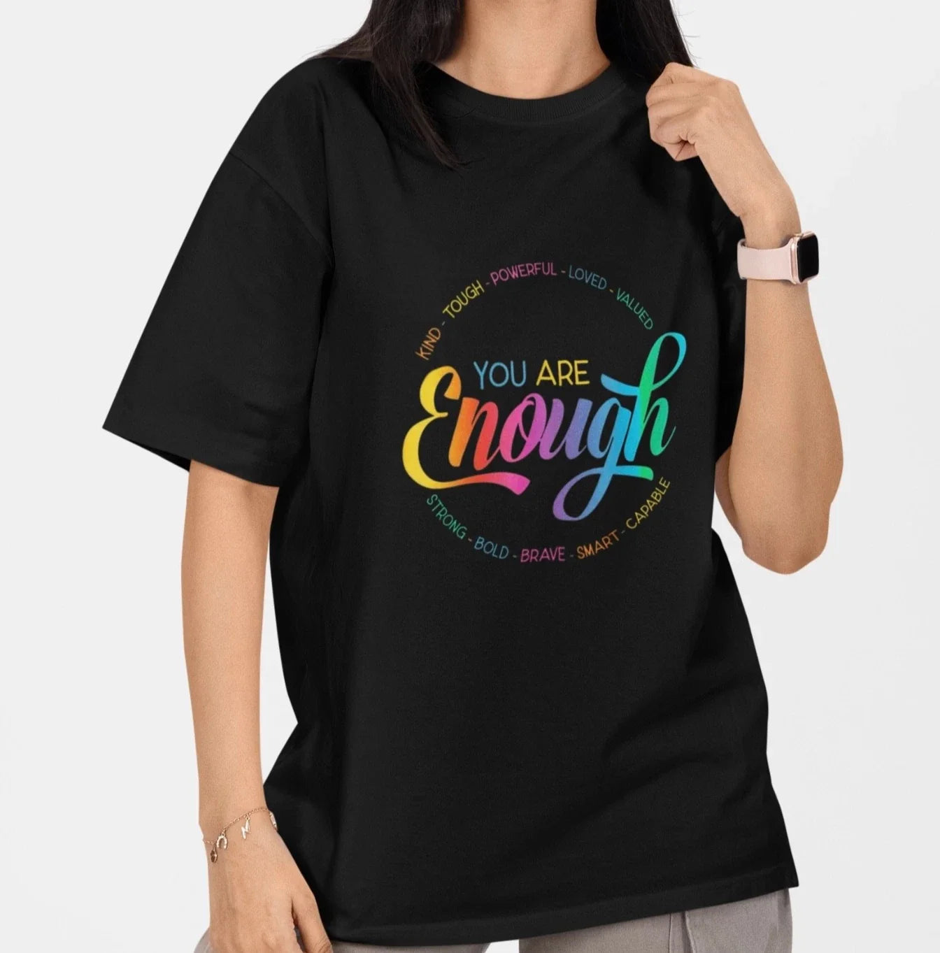 You Are Enough T-Shirt Inspirational Self Love Positive Quote Tee Unisex T-shirt, Sweatshirt, Hoodie, Long Sleeve Tee - T-Shirt, Sweatshirt, Hoodie