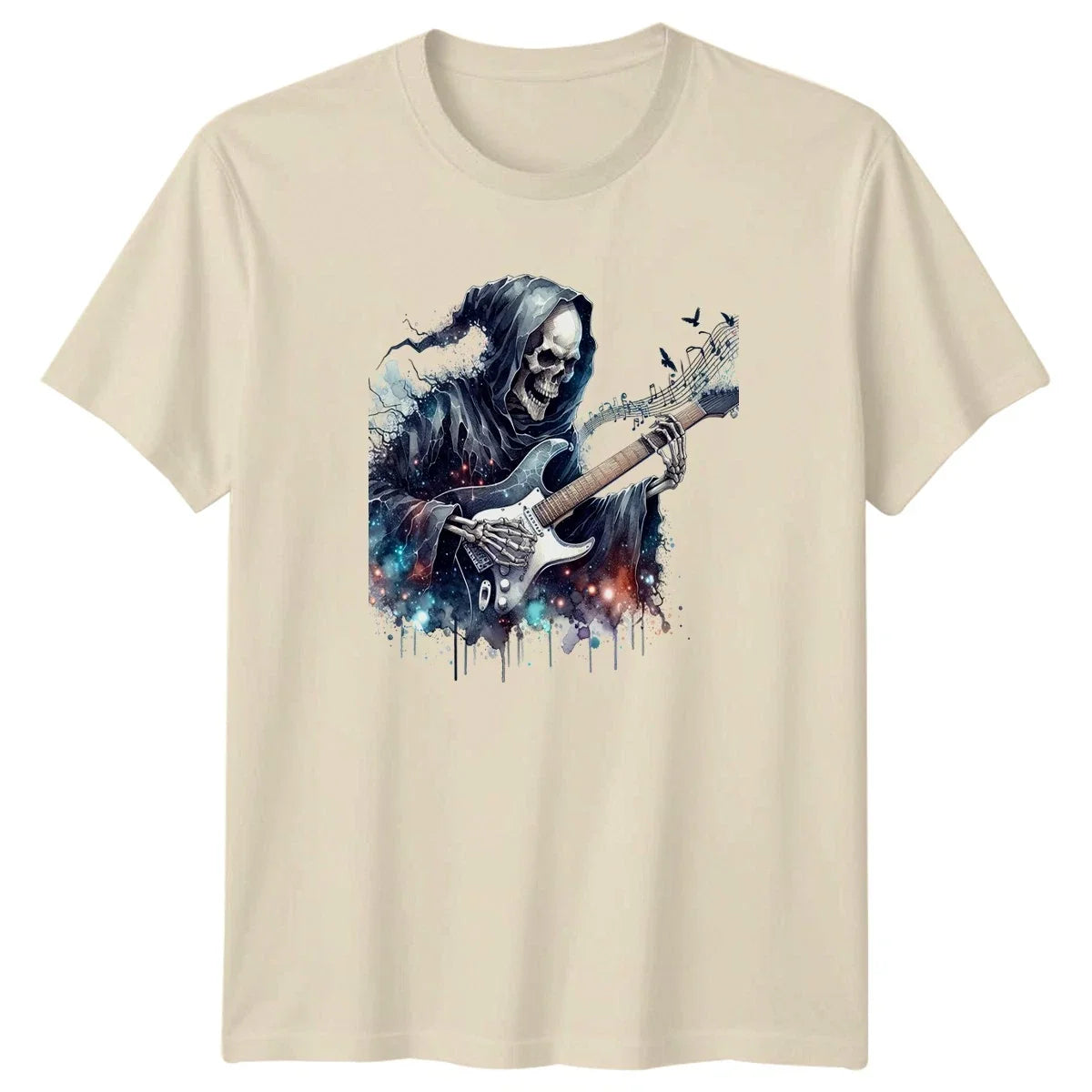 Grim Reaper Rock God T-Shirt Rock Music Skeleton Guitar Birthday Gift Unisex T-shirt, Sweatshirt, Hoodie, Long Sleeve Tee - T-Shirt, Sweatshirt, Hoodie