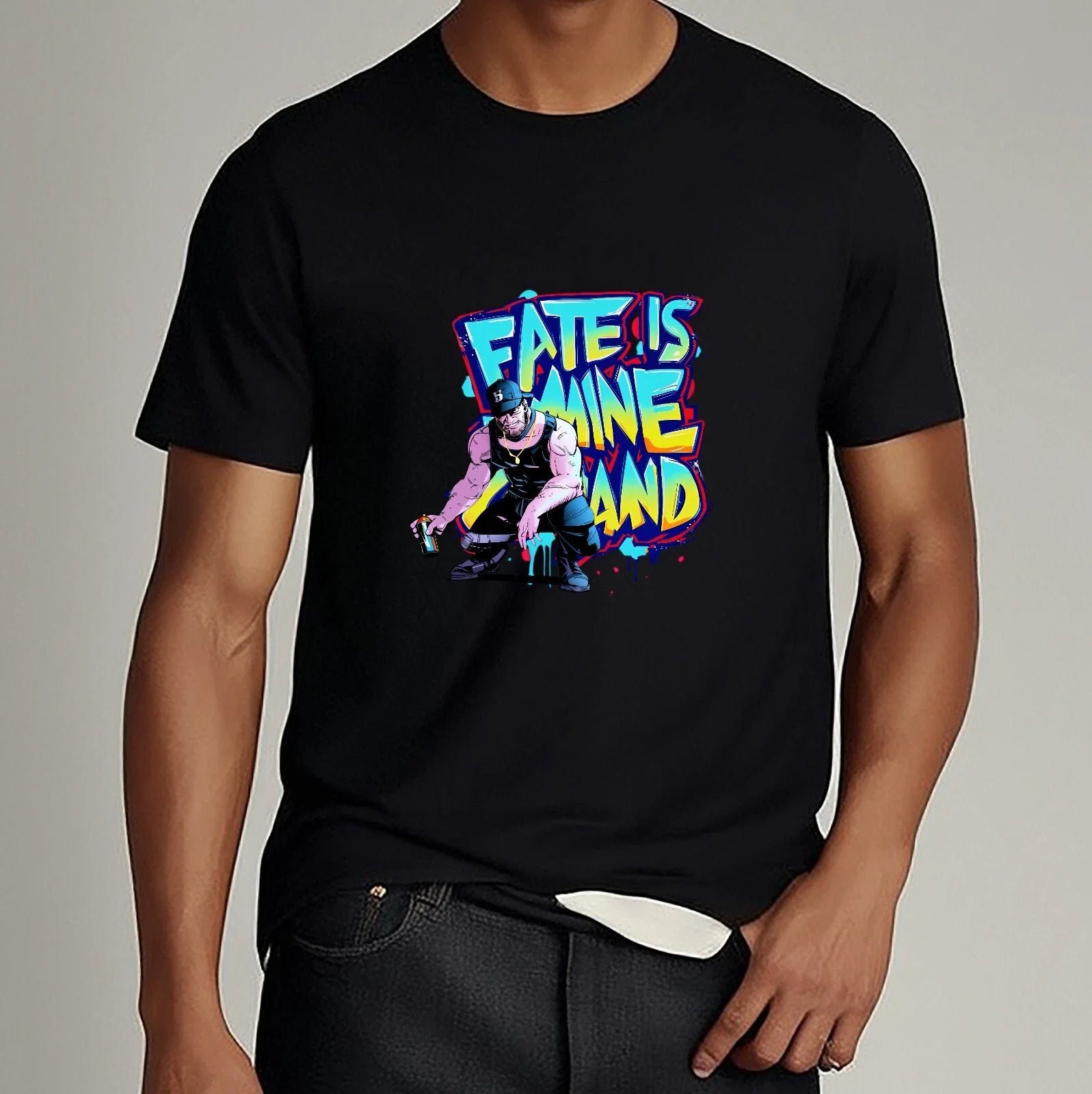 Fate is Mine to Command Street Art T-Shirt Urban Graffiti Style Graphic Tee Unisex T-shirt, Sweatshirt, Hoodie, Long Sleeve Tee - T-Shirt, Sweatshirt, Hoodie