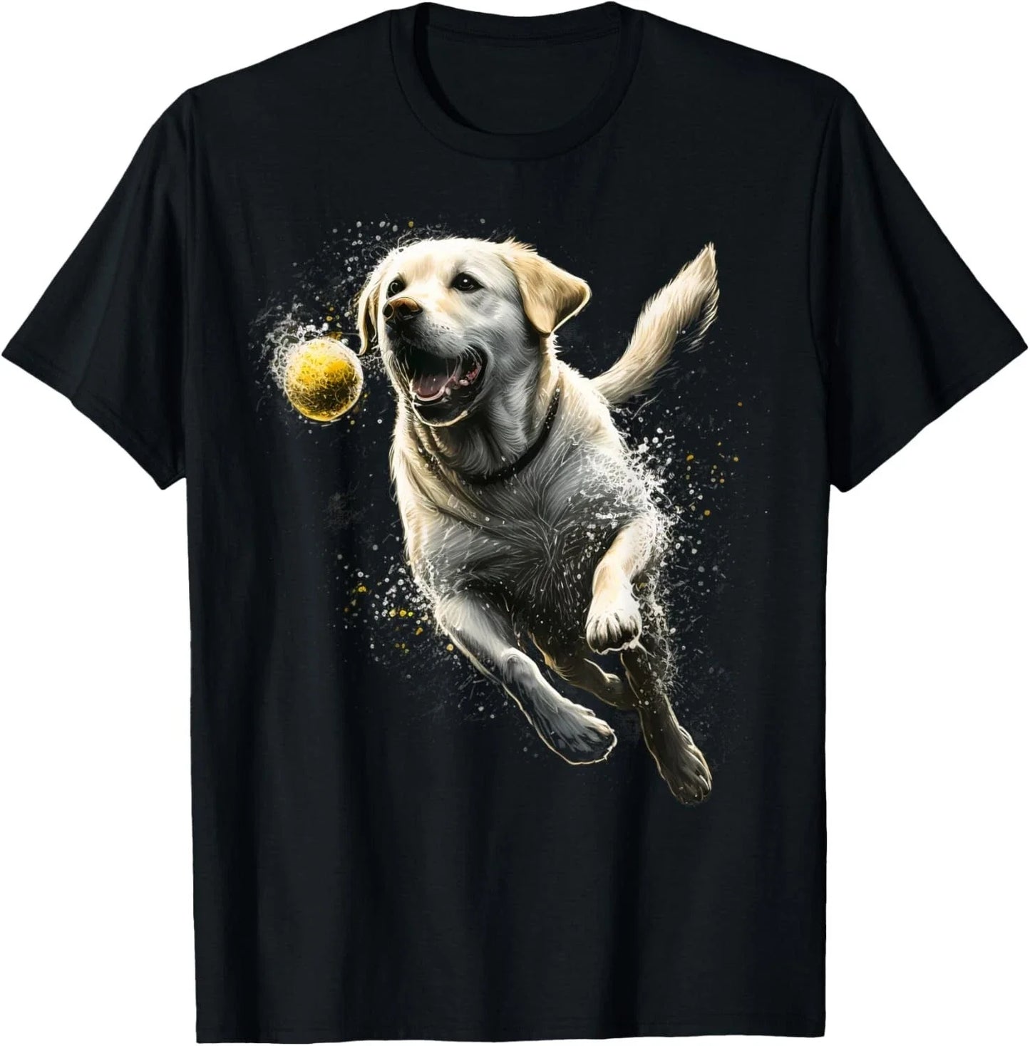 Yellow Labrador Retriever chasing a ball Retriever Dog Gift Unisex T-Shirt Unisex T-shirt, Sweatshirt, Hoodie, Long Sleeve Tee - T-Shirt, Sweatshirt, Hoodie