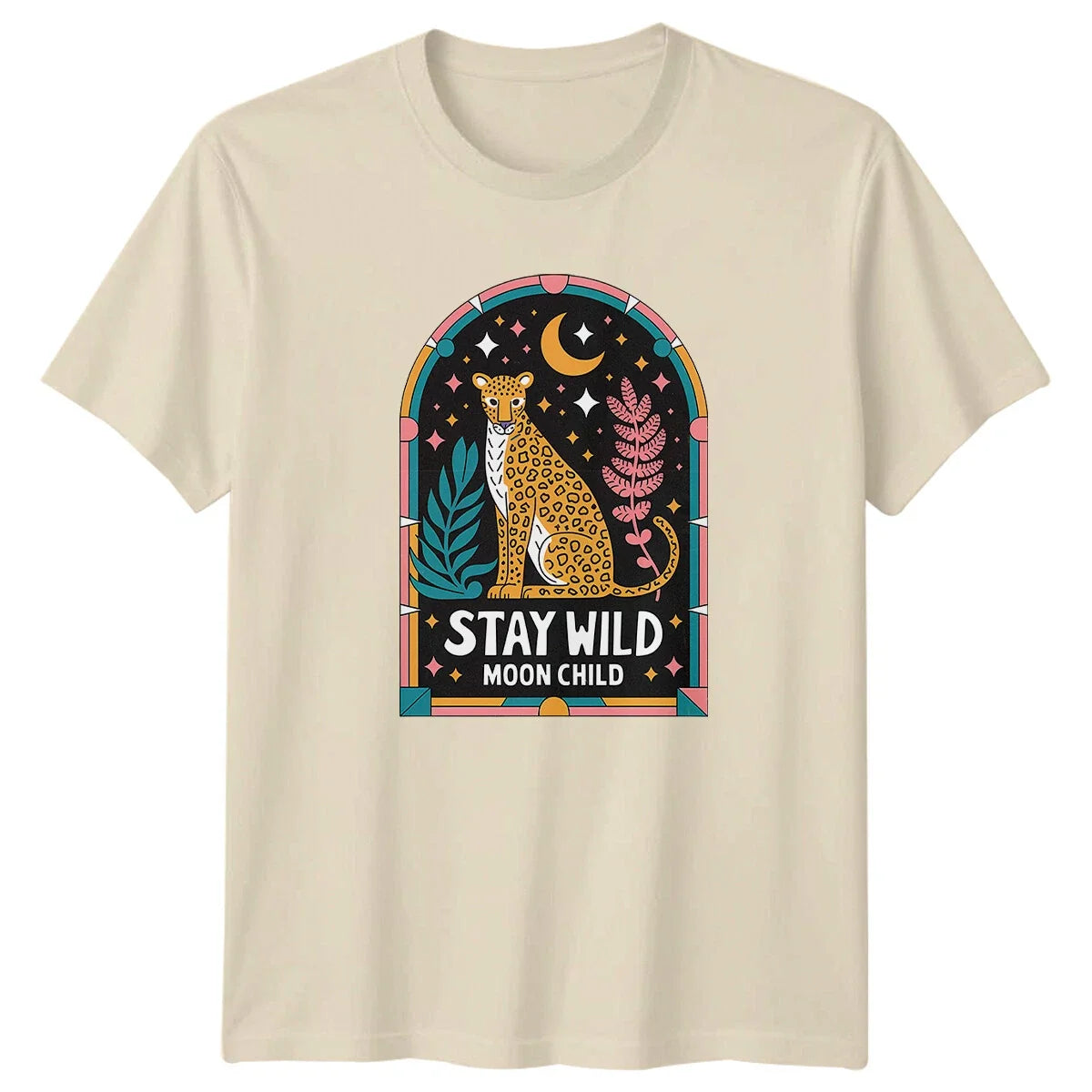 Stay Wild Moon Child Leopard Boho Retro Graphic T-Shirt Unisex T-shirt, Sweatshirt, Hoodie, Long Sleeve Tee - T-Shirt, Sweatshirt, Hoodie