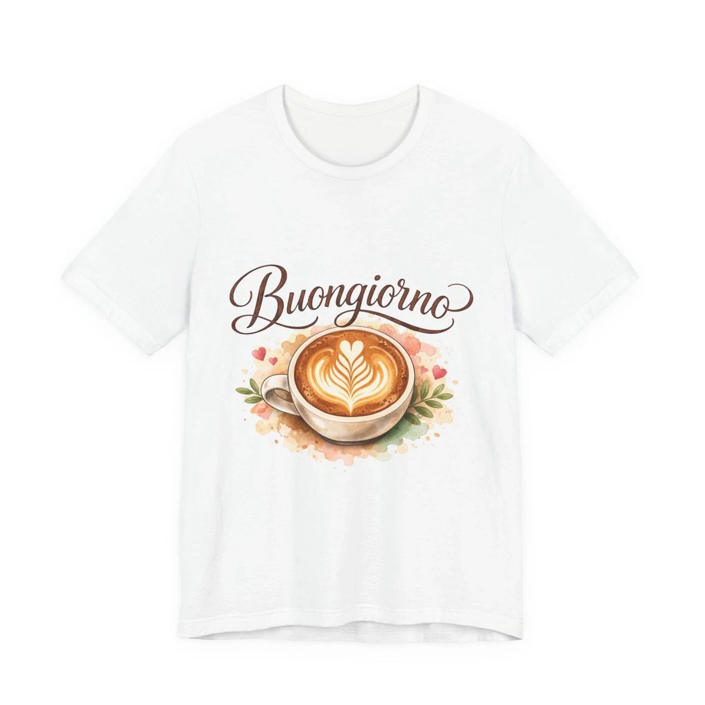 Buongiorno Latte Art T-Shirt | Coffee Cup Illustration Unisex T-shirt, Sweatshirt, Hoodie, Long Sleeve Tee - T-Shirt, Sweatshirt, Hoodie