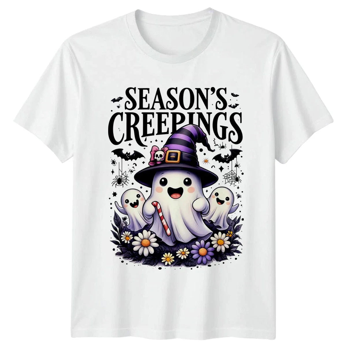 Seasons Creepings Unisex T-Shirt Cute Halloween Ghost Christmas Gift For Him Unisex T-shirt, Sweatshirt, Hoodie, Long Sleeve Tee - T-Shirt, Sweatshirt, Hoodie