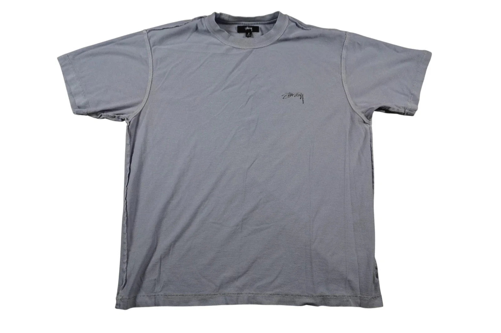 Stussy Lazy Tee Shirt Men's Small Blue T Shirt Inside Out Seams Unisex T-shirt, Sweatshirt, Hoodie, Long Sleeve Tee - T-Shirt, Sweatshirt, Hoodie