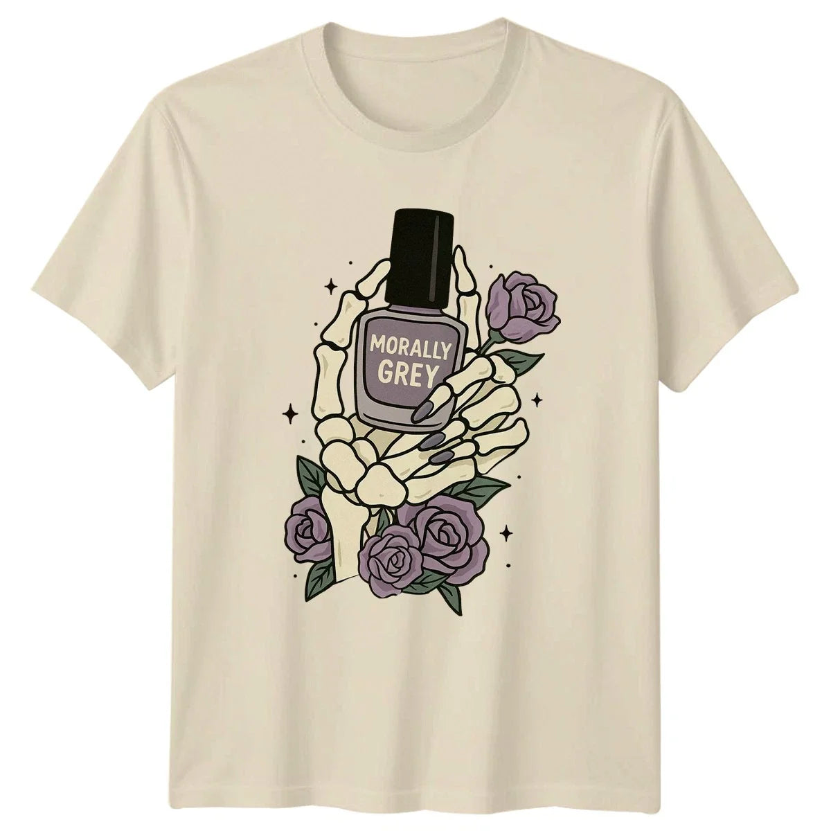 Morally Grey Womens T-Shirt Skeleton Hand Rose Goth T-Shirt Birthday Gift Unisex T-shirt, Sweatshirt, Hoodie, Long Sleeve Tee - T-Shirt, Sweatshirt, Hoodie