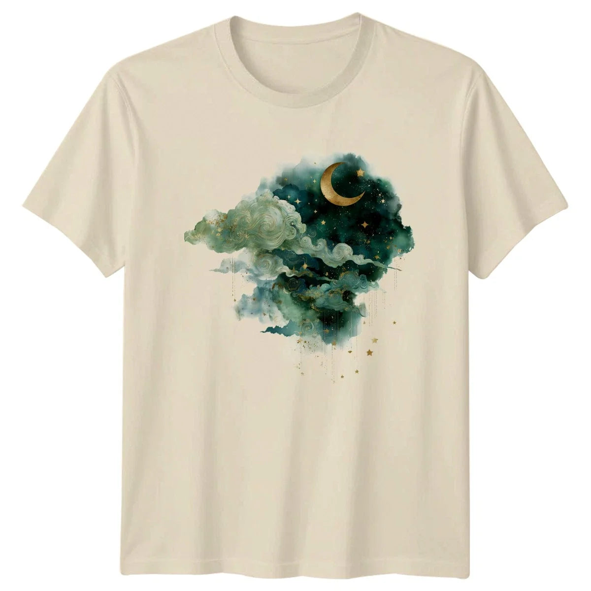 Gilded Celestial Watercolor Night Sky Womens T-Shirt Aesthetic Fashion Unisex T-shirt, Sweatshirt, Hoodie, Long Sleeve Tee - T-Shirt, Sweatshirt, Hoodie