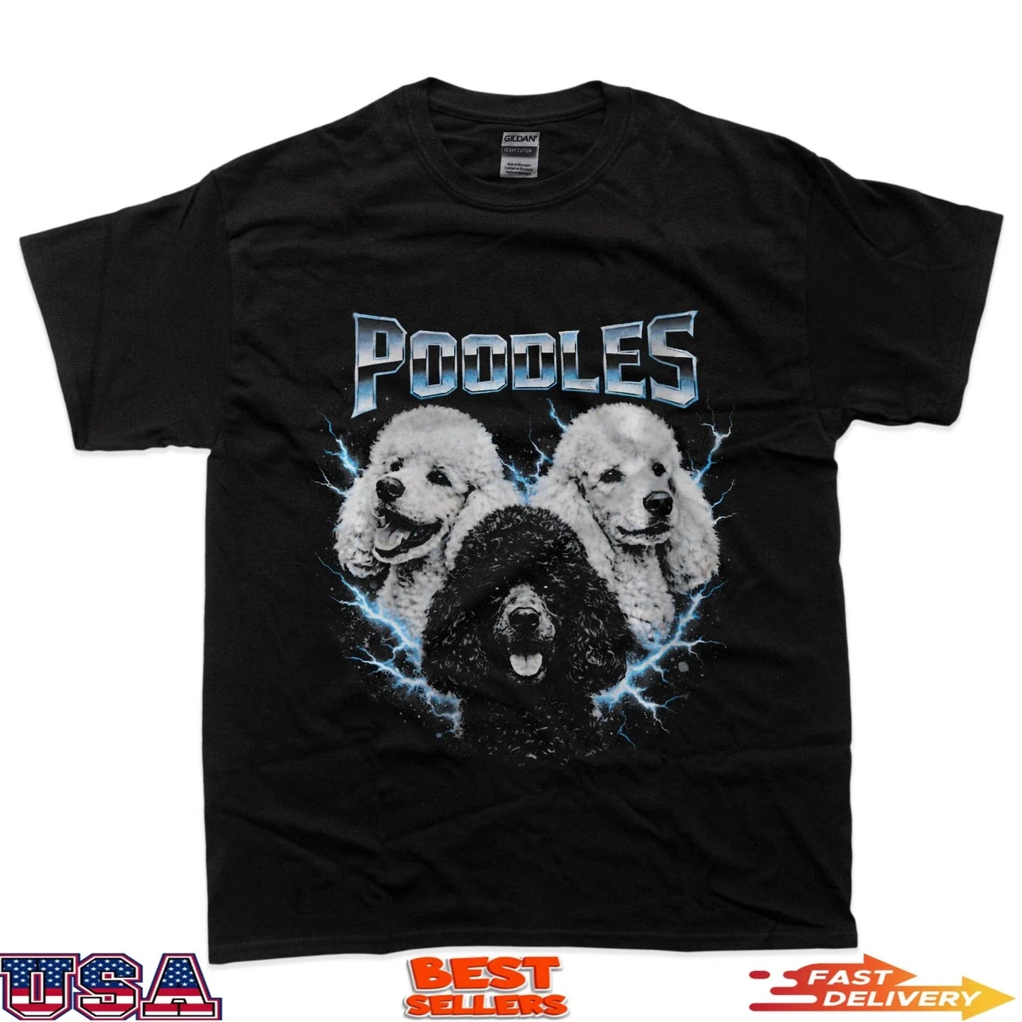 Poodle Heavy Metal Dog Bootleg Style Design T-Shirt Unisex T-shirt, Sweatshirt, Hoodie, Long Sleeve Tee - T-Shirt, Sweatshirt, Hoodie