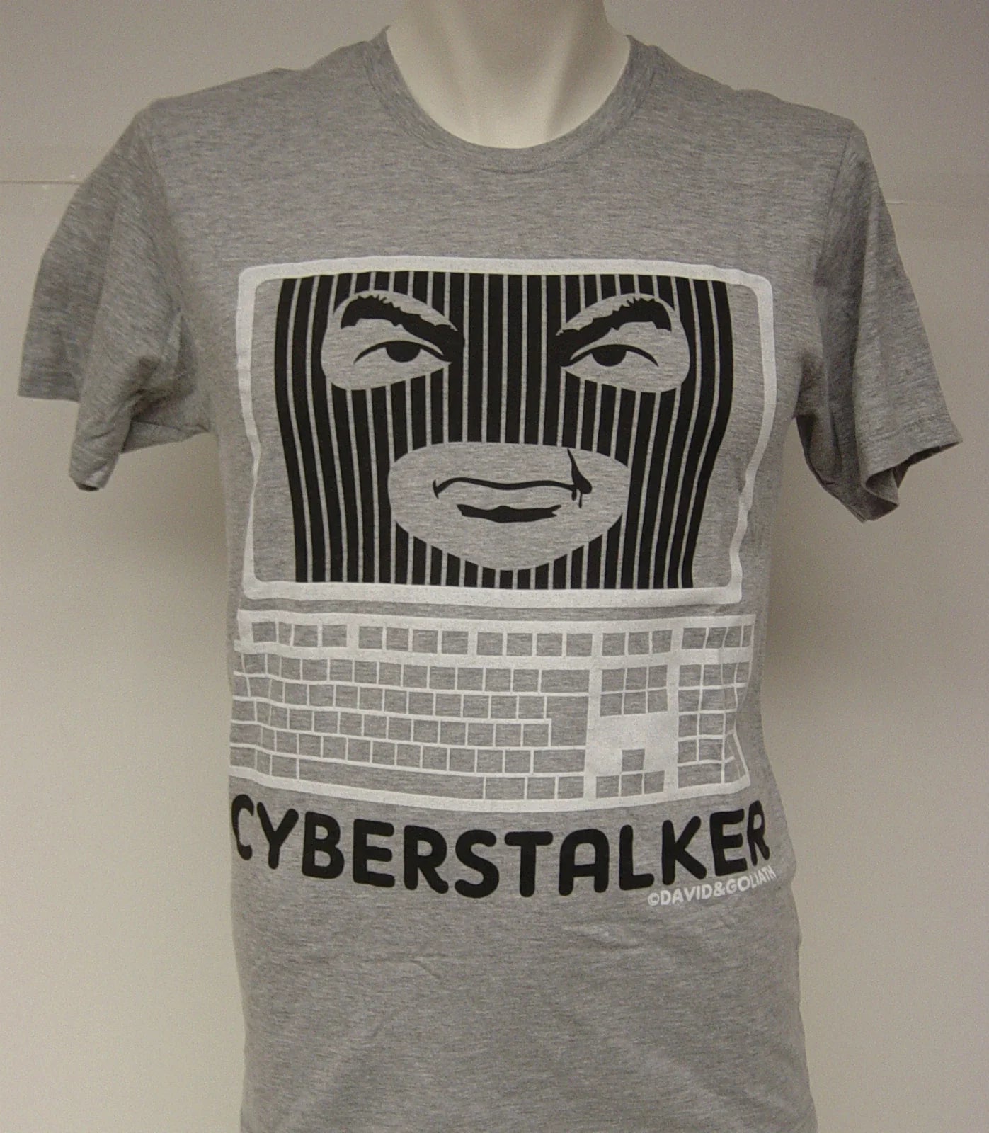 Mens David & Goliath Computer Cyberstalker Heather Gray Novelty Tee T-Shirt Unisex T-shirt, Sweatshirt, Hoodie, Long Sleeve Tee - T-Shirt, Sweatshirt, Hoodie