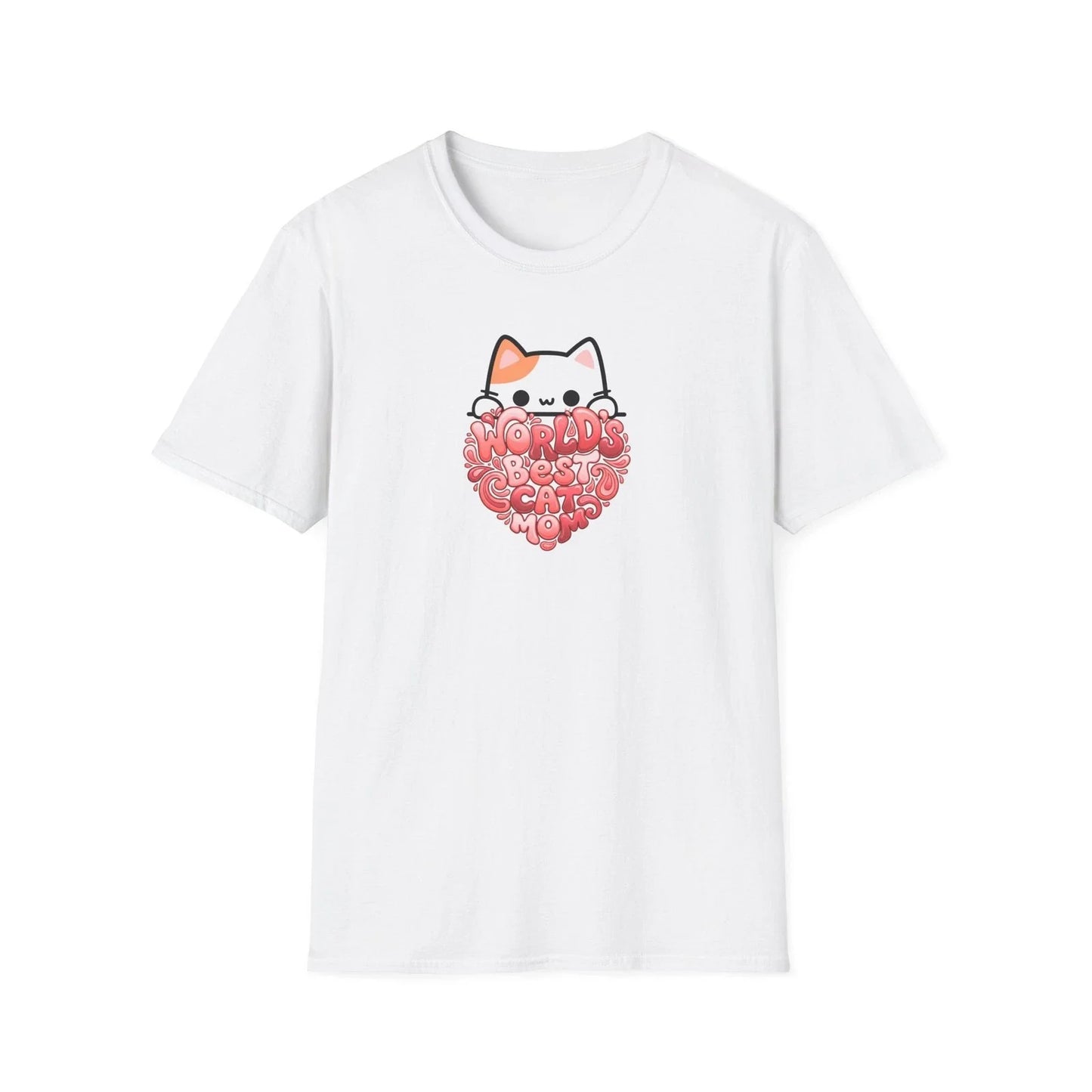 Kawaii Cat Mom Heart Tee T-Shirt | Cute Kitty Cat Mom Shirt Unisex T-shirt, Sweatshirt, Hoodie, Long Sleeve Tee - T-Shirt, Sweatshirt, Hoodie