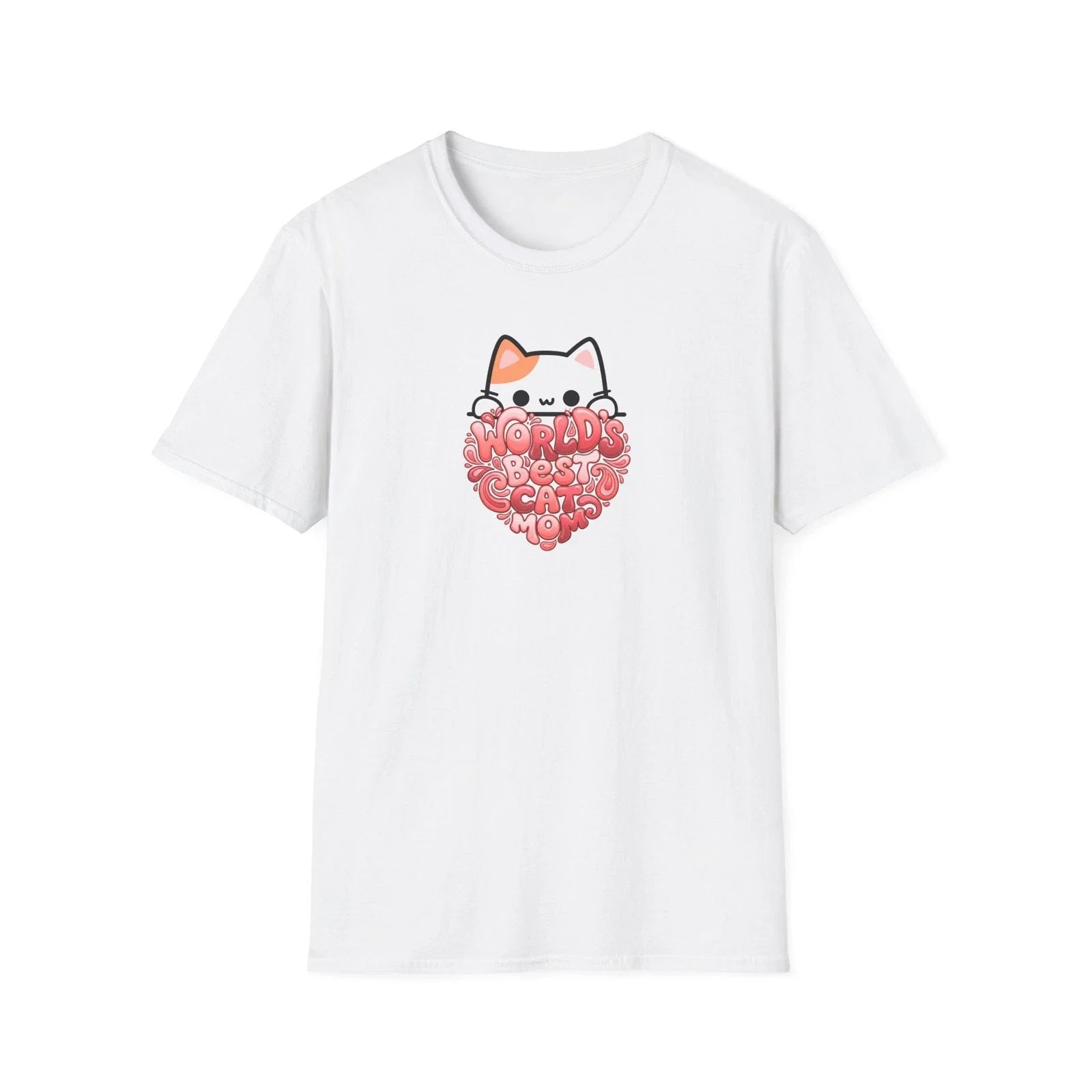Kawaii Cat Mom Heart Tee T-Shirt | Cute Kitty Cat Mom Shirt Unisex T-shirt, Sweatshirt, Hoodie, Long Sleeve Tee - T-Shirt, Sweatshirt, Hoodie
